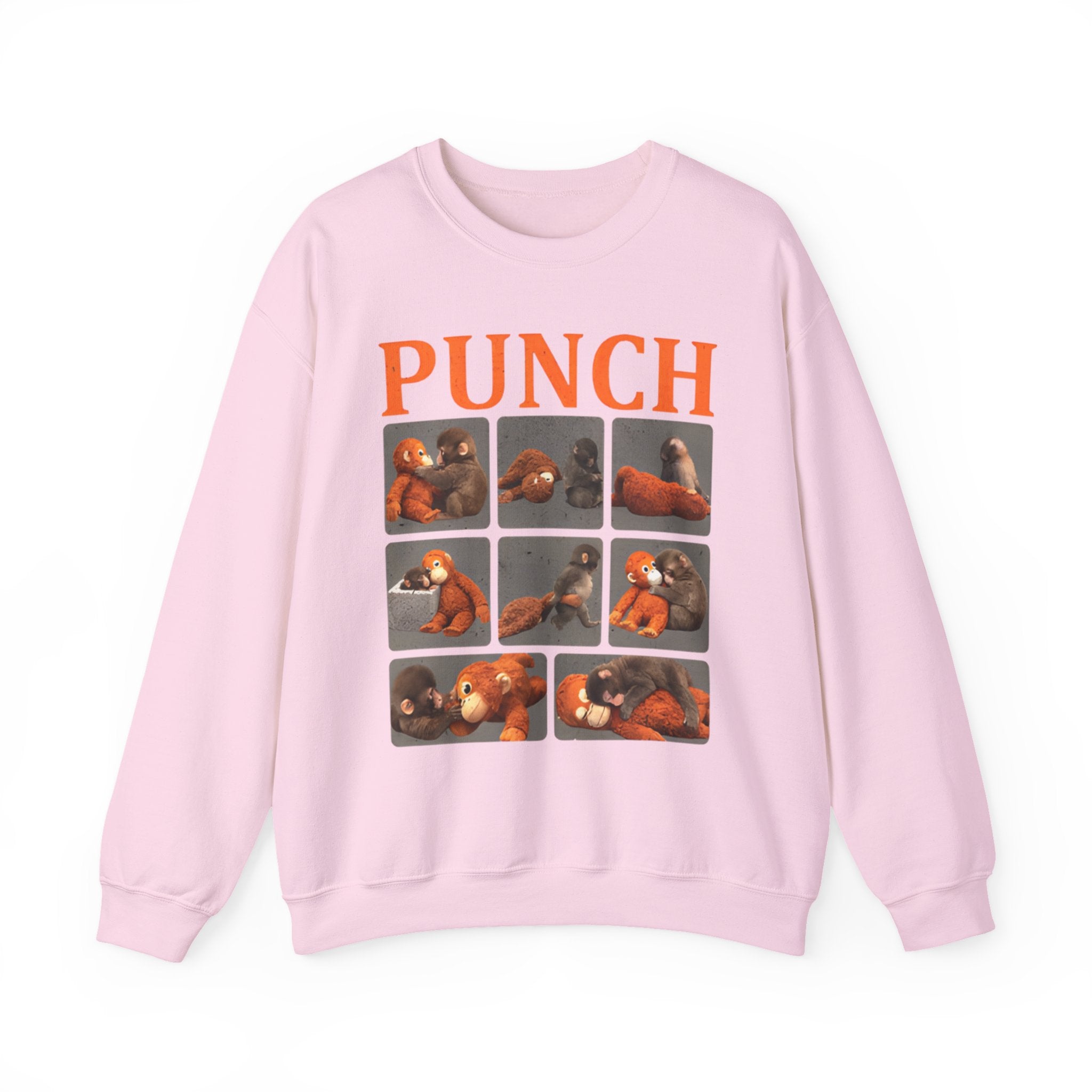 Sweatshirt — Retro 'PUNCH' Boxing Bear Photo-Grid Crewneck