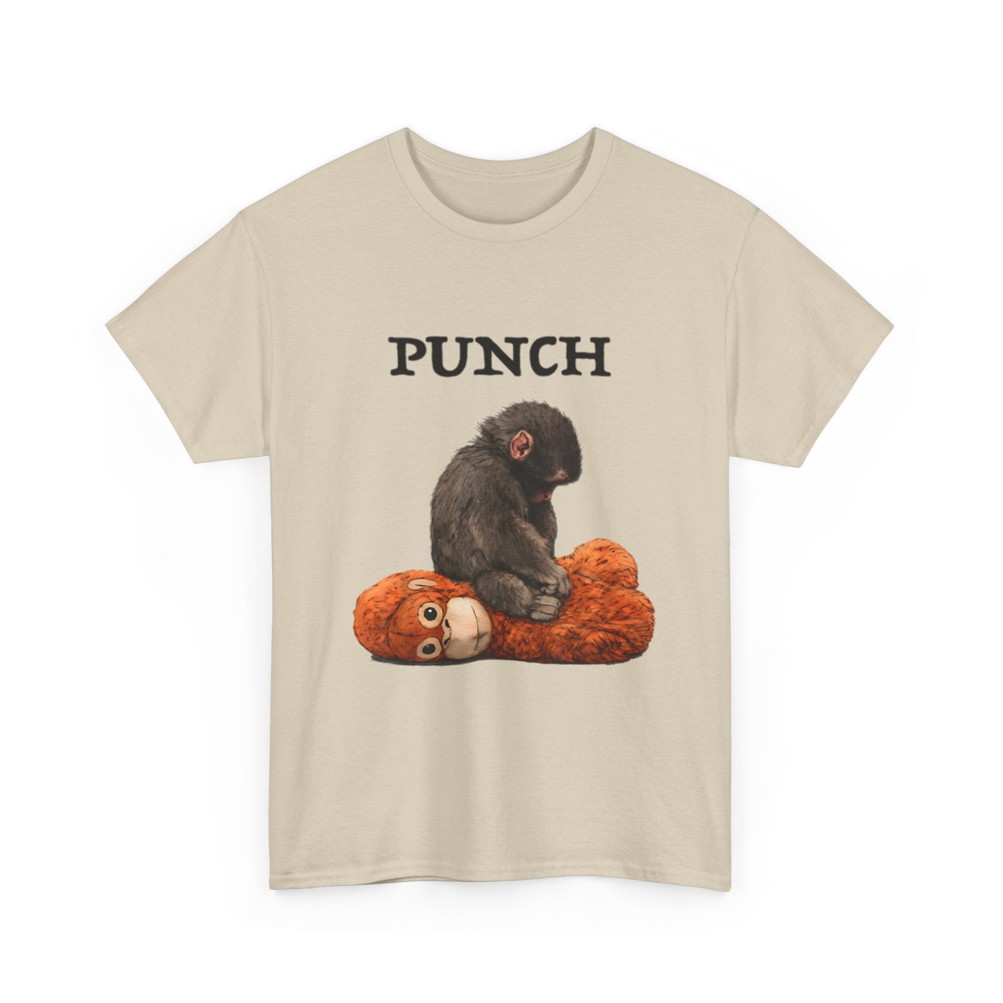 Punch T-Shirt — Monkey Sitting on Plush Toy Graphic Tee