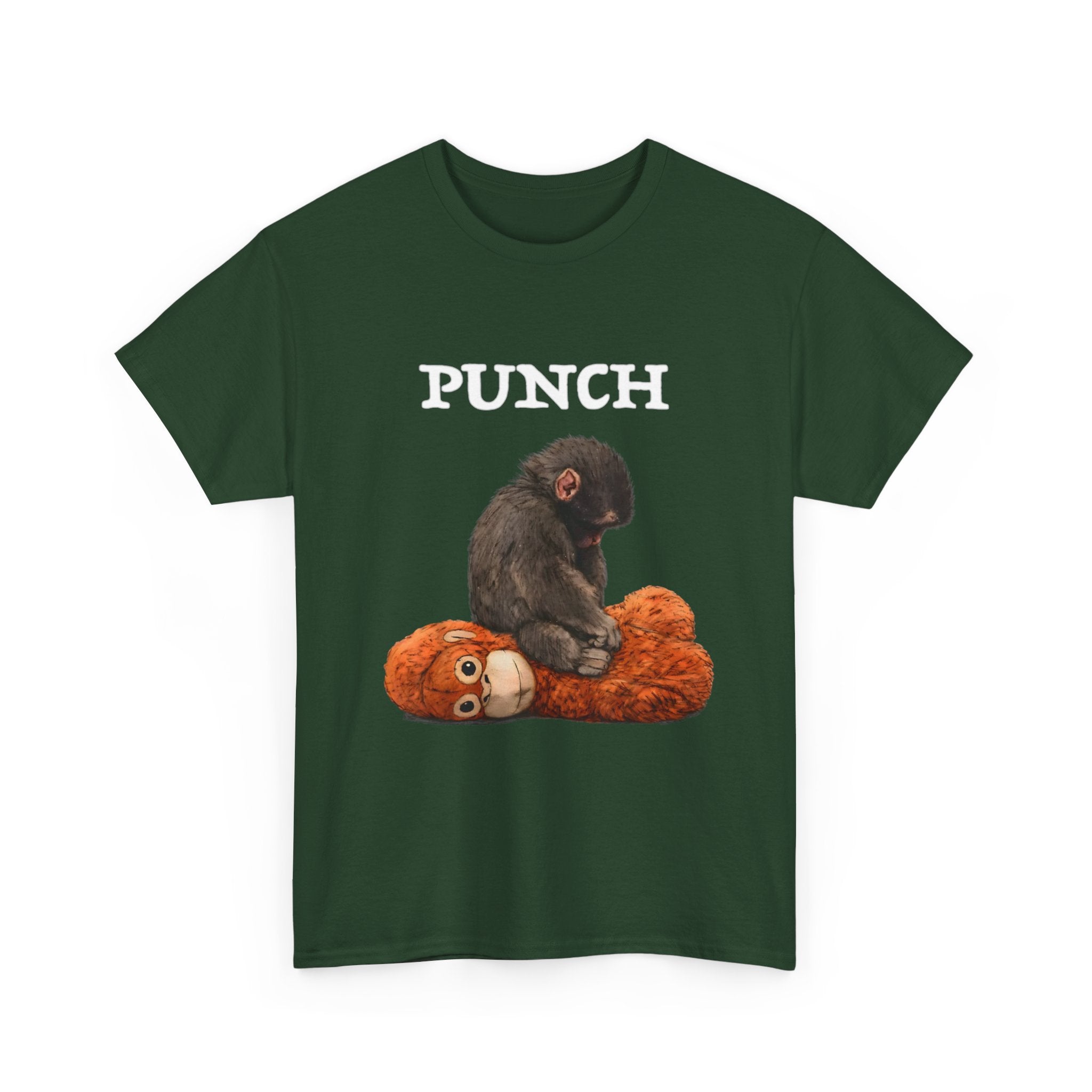 Punch T-Shirt — Monkey Sitting on Plush Toy Graphic Tee
