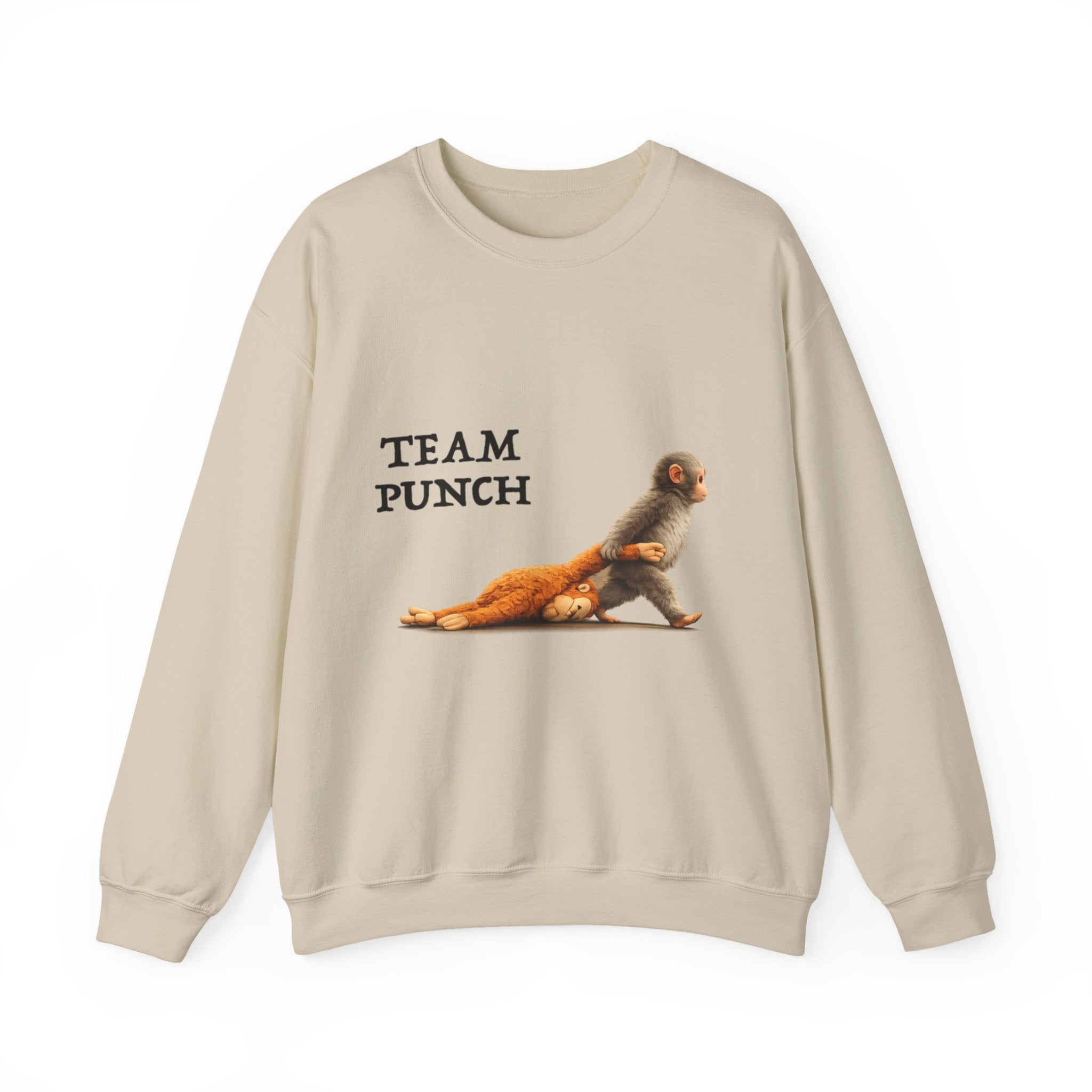 Crewneck Sweatshirt - "Team Punch" Monkey Graphic