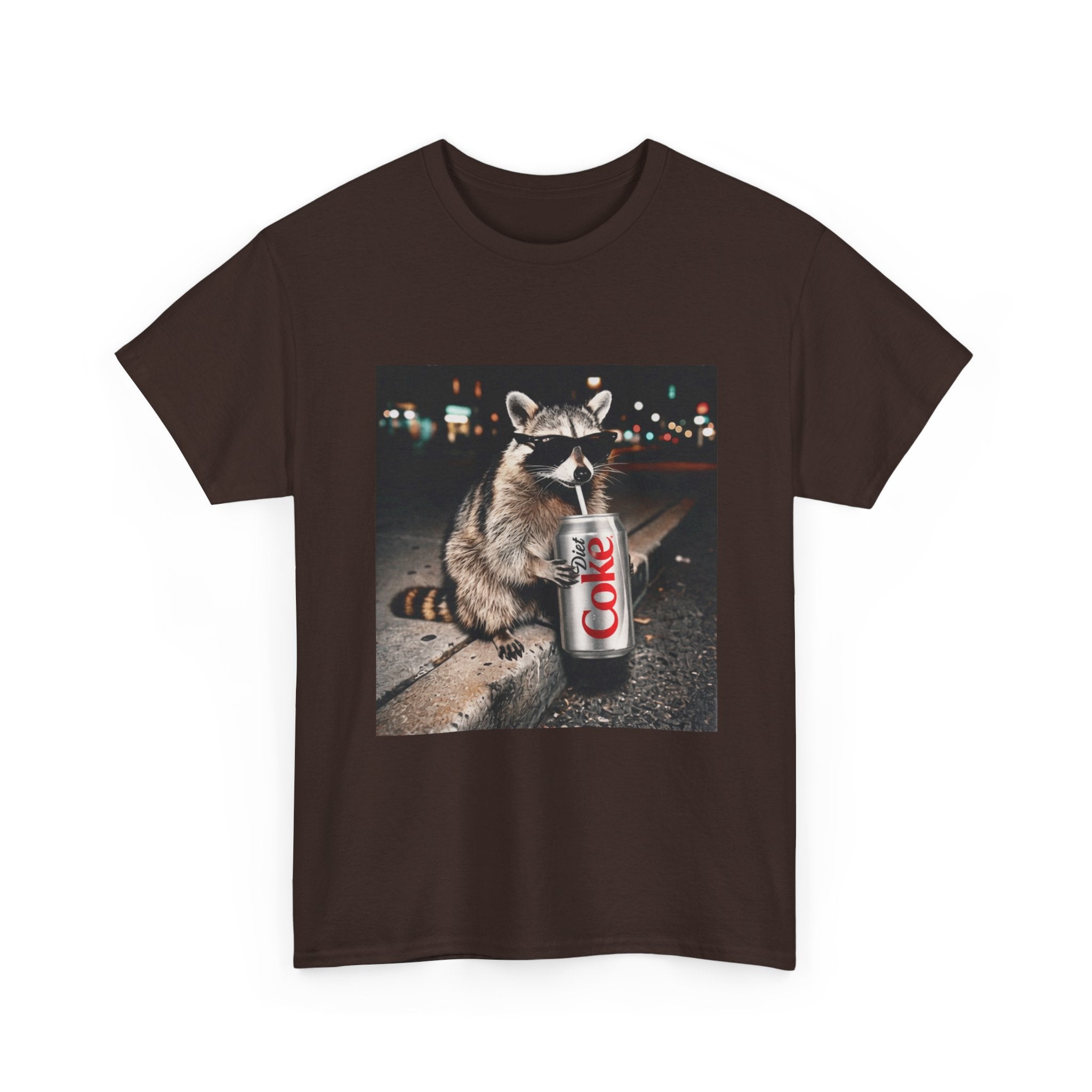 Raccoon with Diet Coke T-Shirt — Funny Night Street Animal Graphic Tee