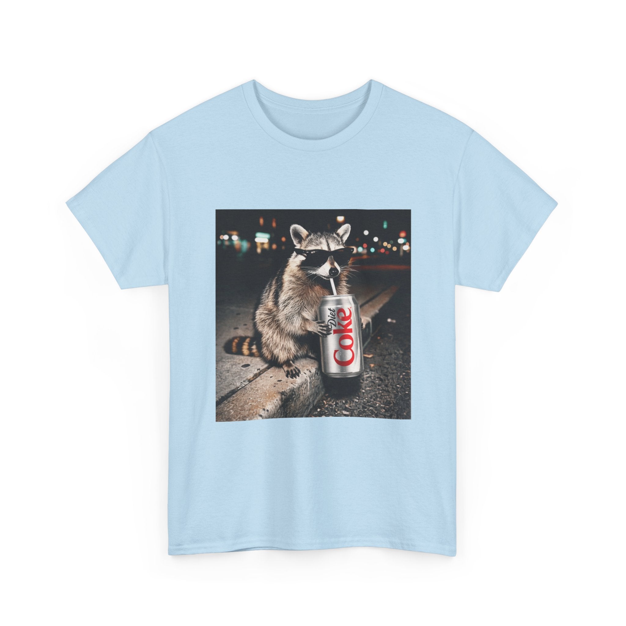 Raccoon with Diet Coke T-Shirt — Funny Night Street Animal Graphic Tee