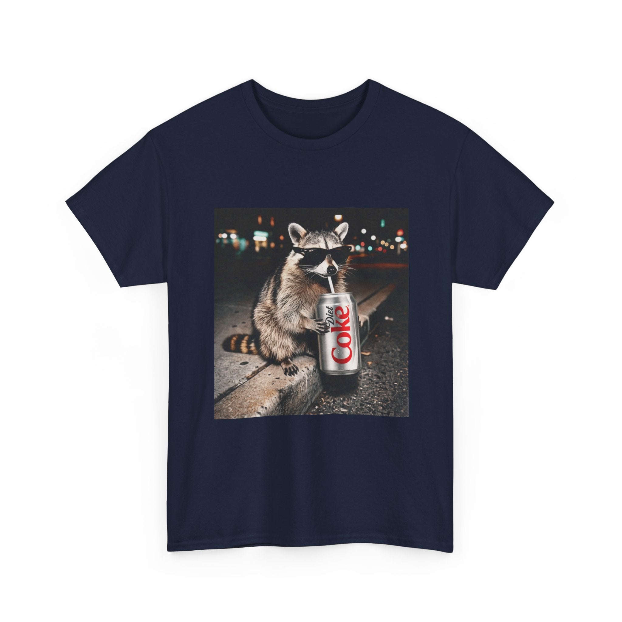 Raccoon with Diet Coke T-Shirt — Funny Night Street Animal Graphic Tee