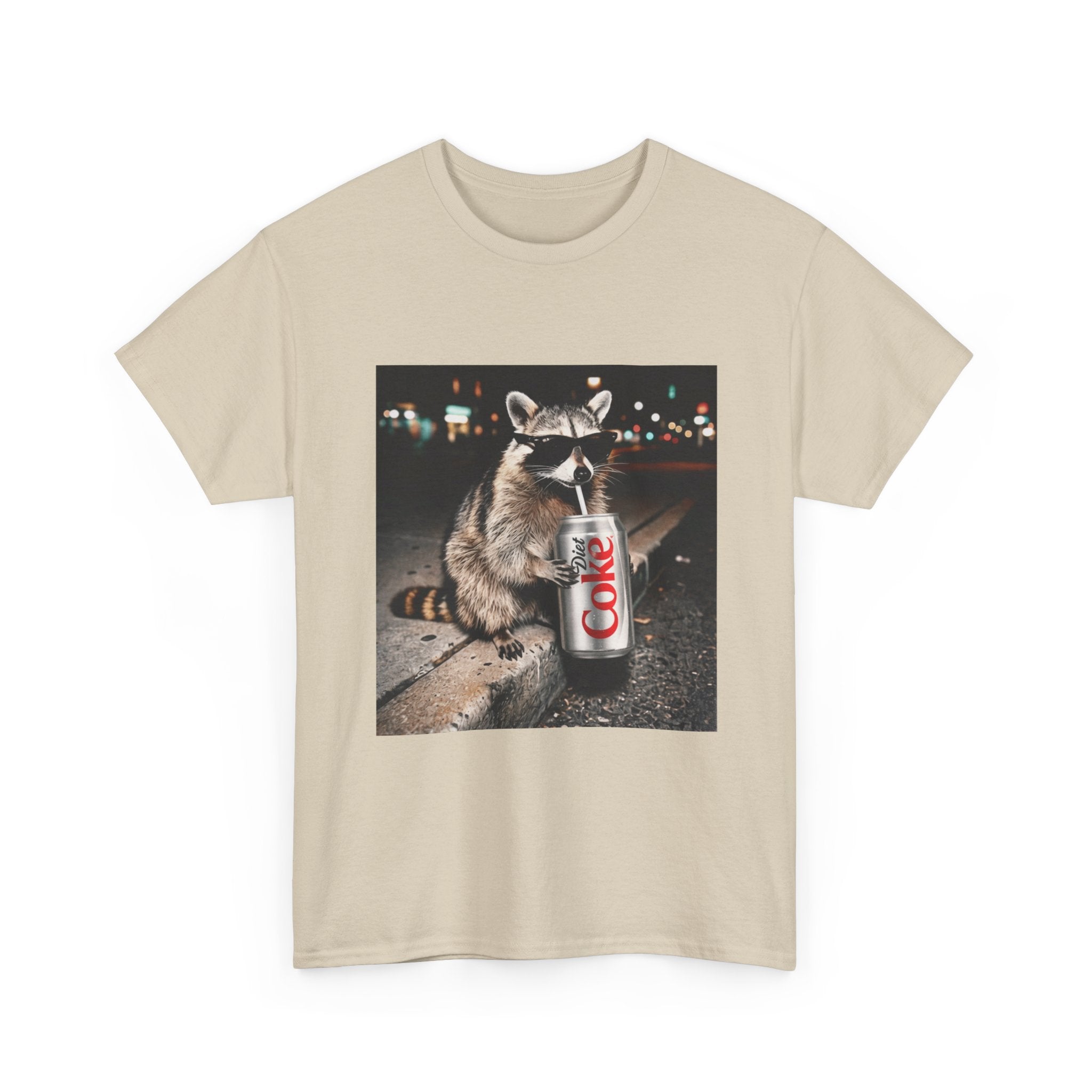 Raccoon with Diet Coke T-Shirt — Funny Night Street Animal Graphic Tee
