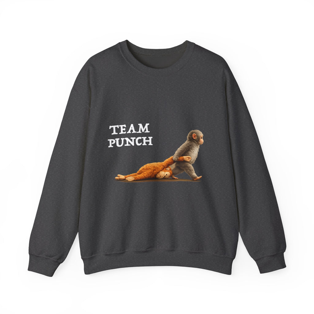 Crewneck Sweatshirt - "Team Punch" Monkey Graphic