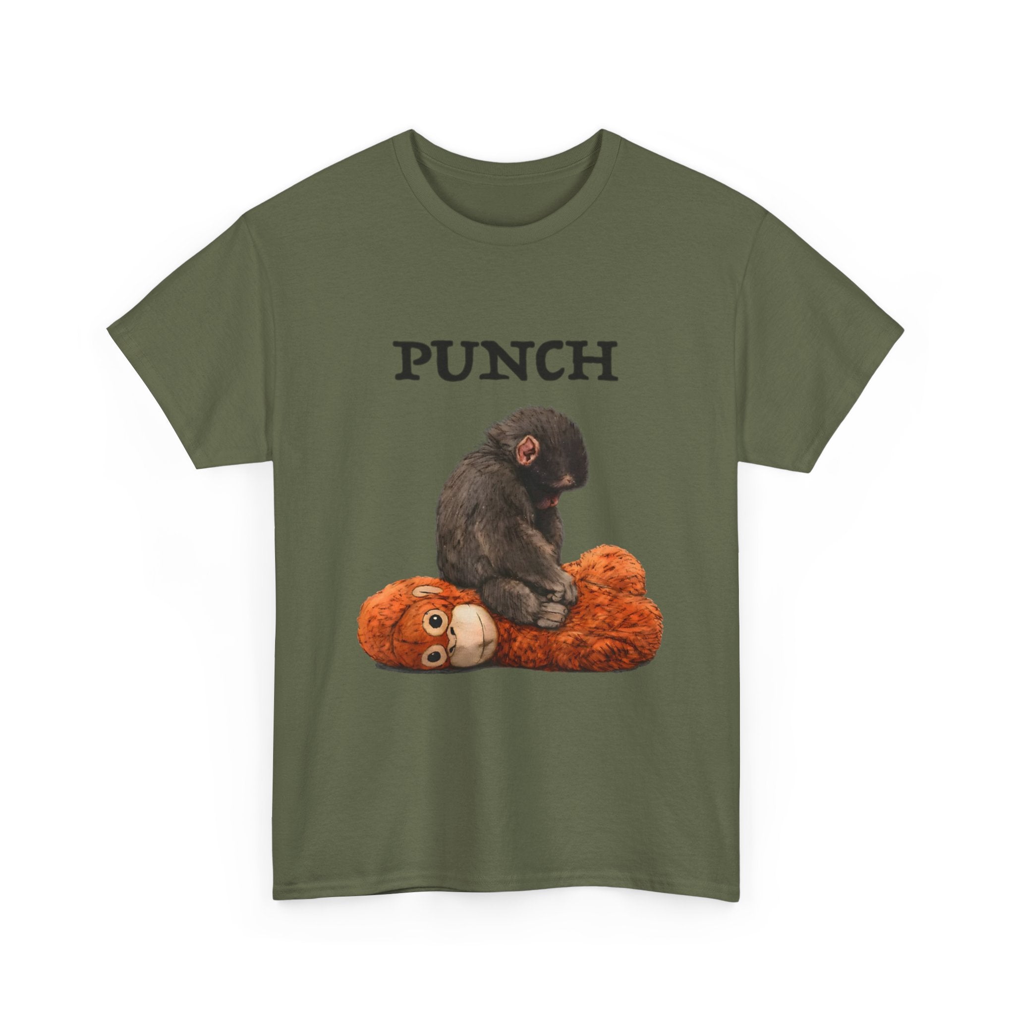 Punch T-Shirt — Monkey Sitting on Plush Toy Graphic Tee