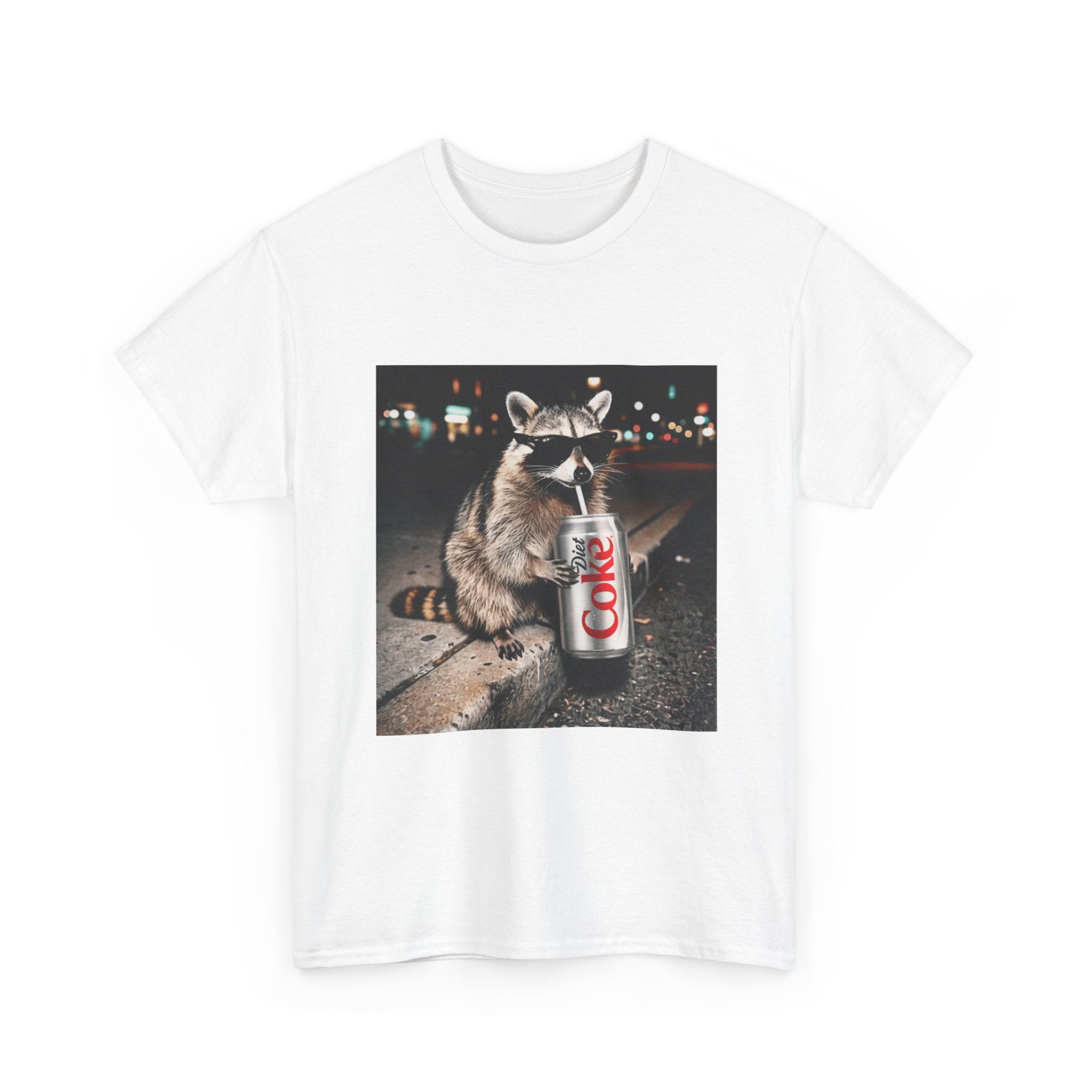 Raccoon with Diet Coke T-Shirt — Funny Night Street Animal Graphic Tee
