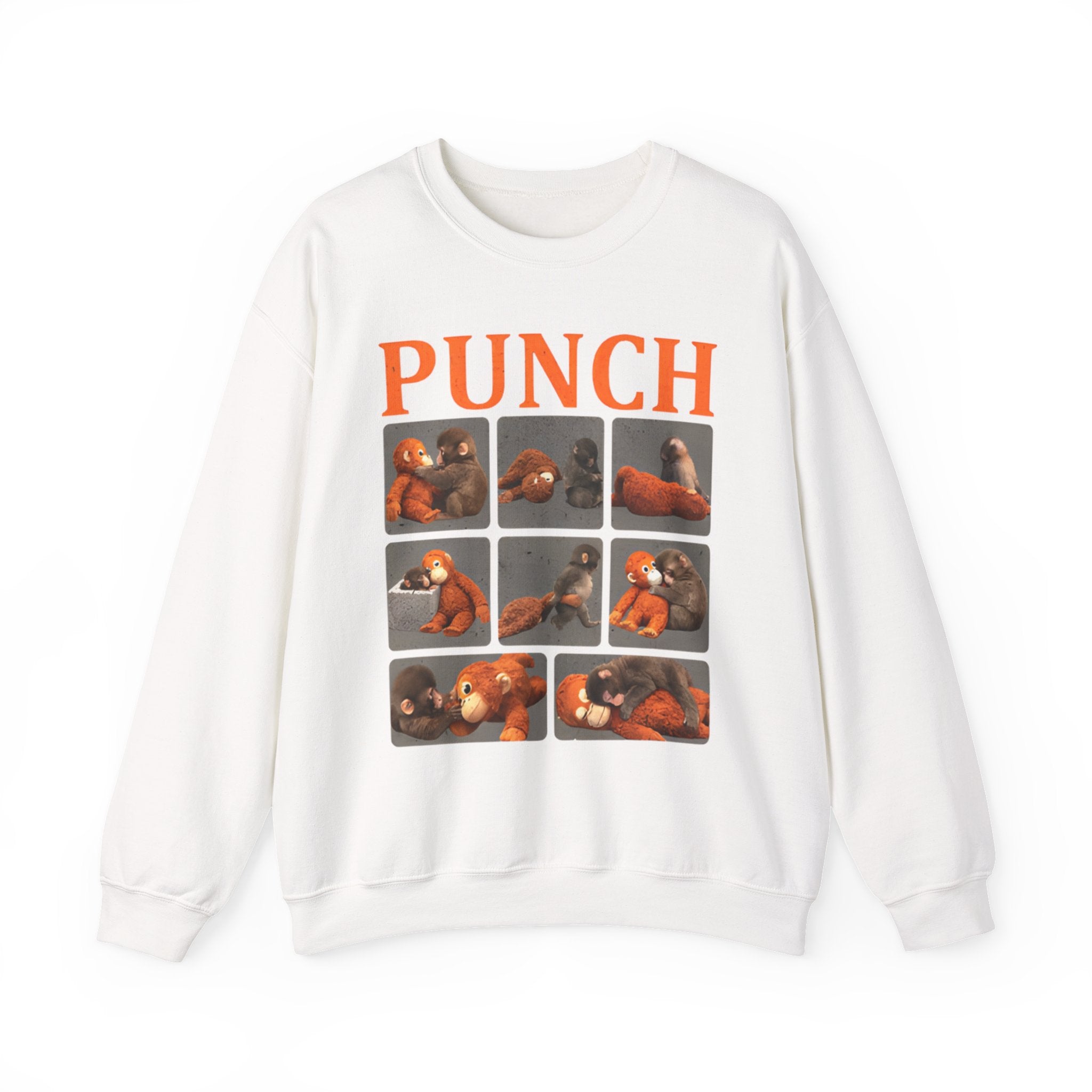 Sweatshirt — Retro 'PUNCH' Boxing Bear Photo-Grid Crewneck