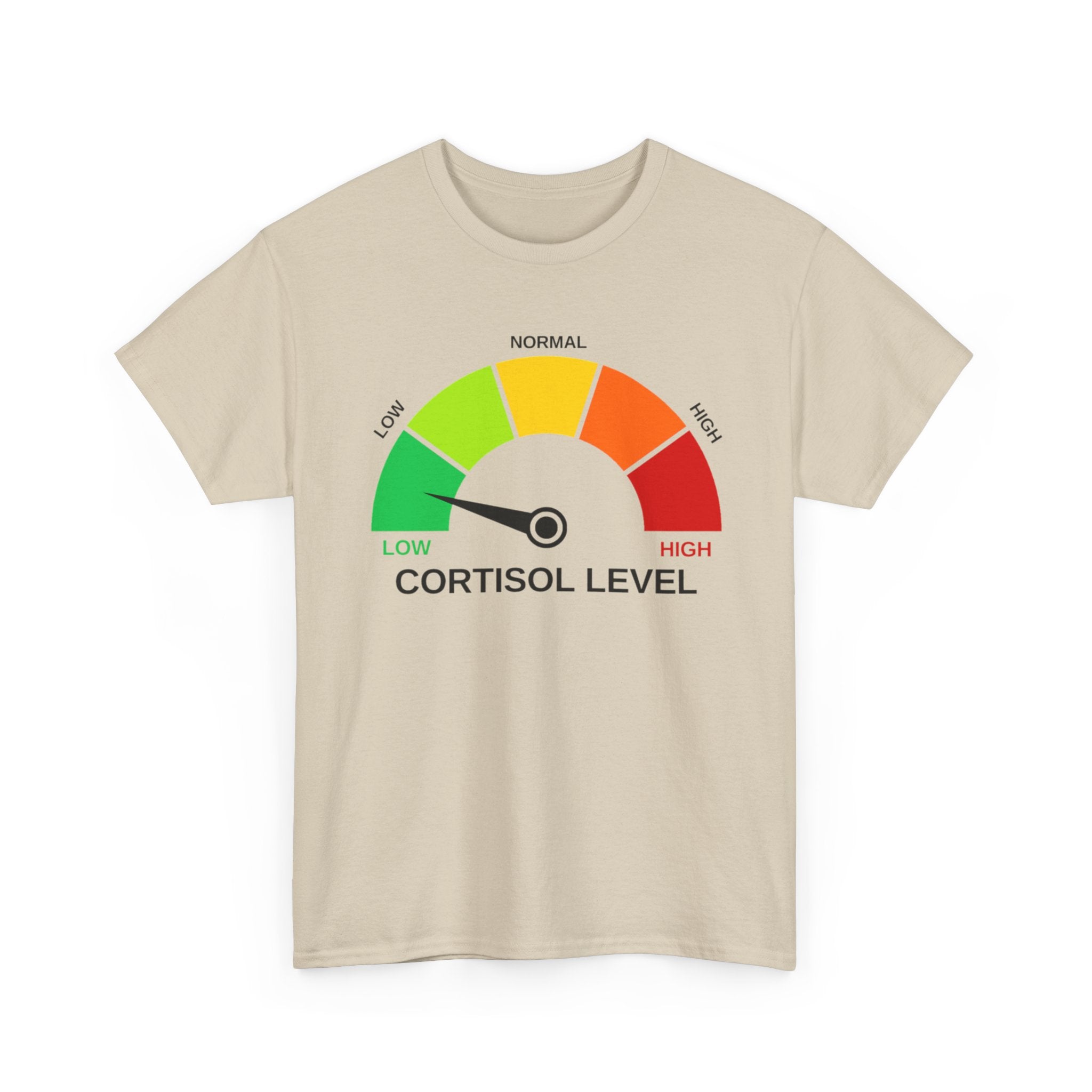 Cortisol Level Gauge T‑Shirt — Stress Meter Graphic Tee