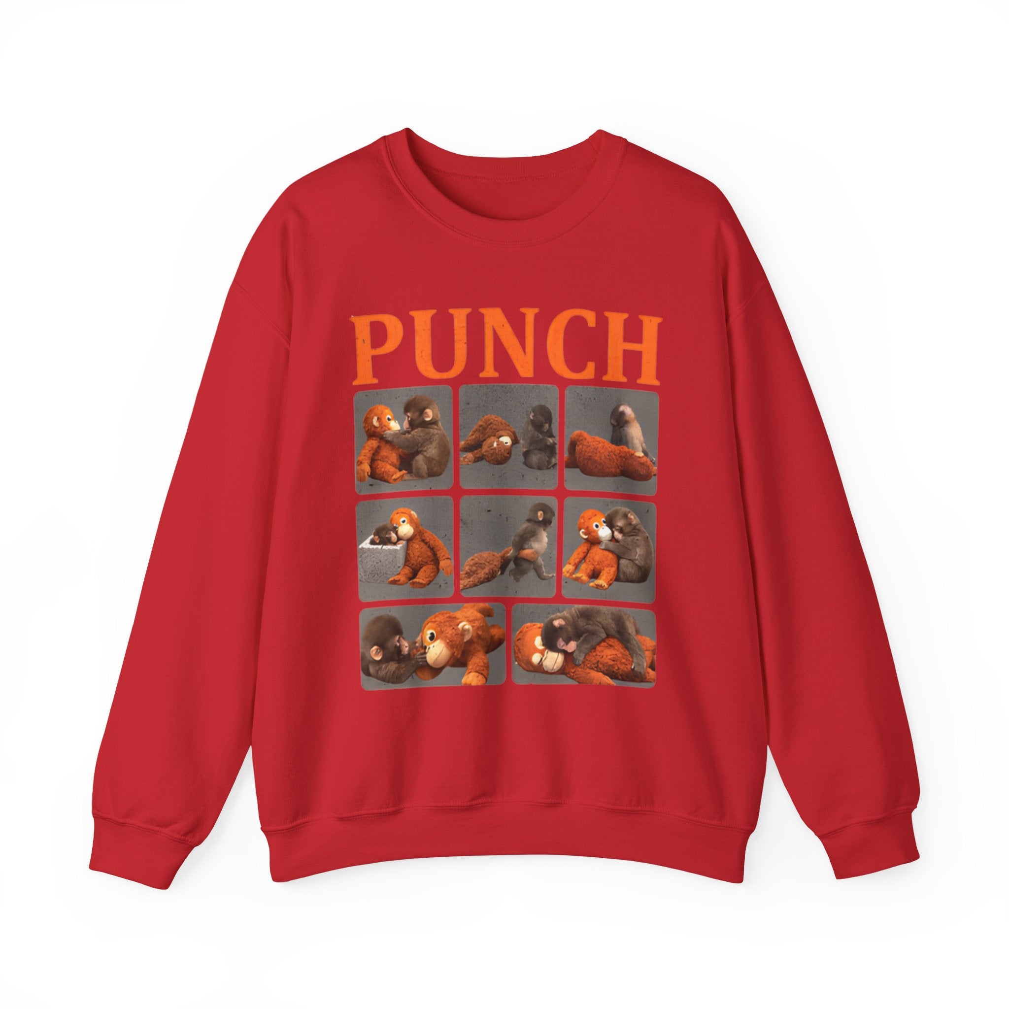 Sweatshirt — Retro 'PUNCH' Boxing Bear Photo-Grid Crewneck