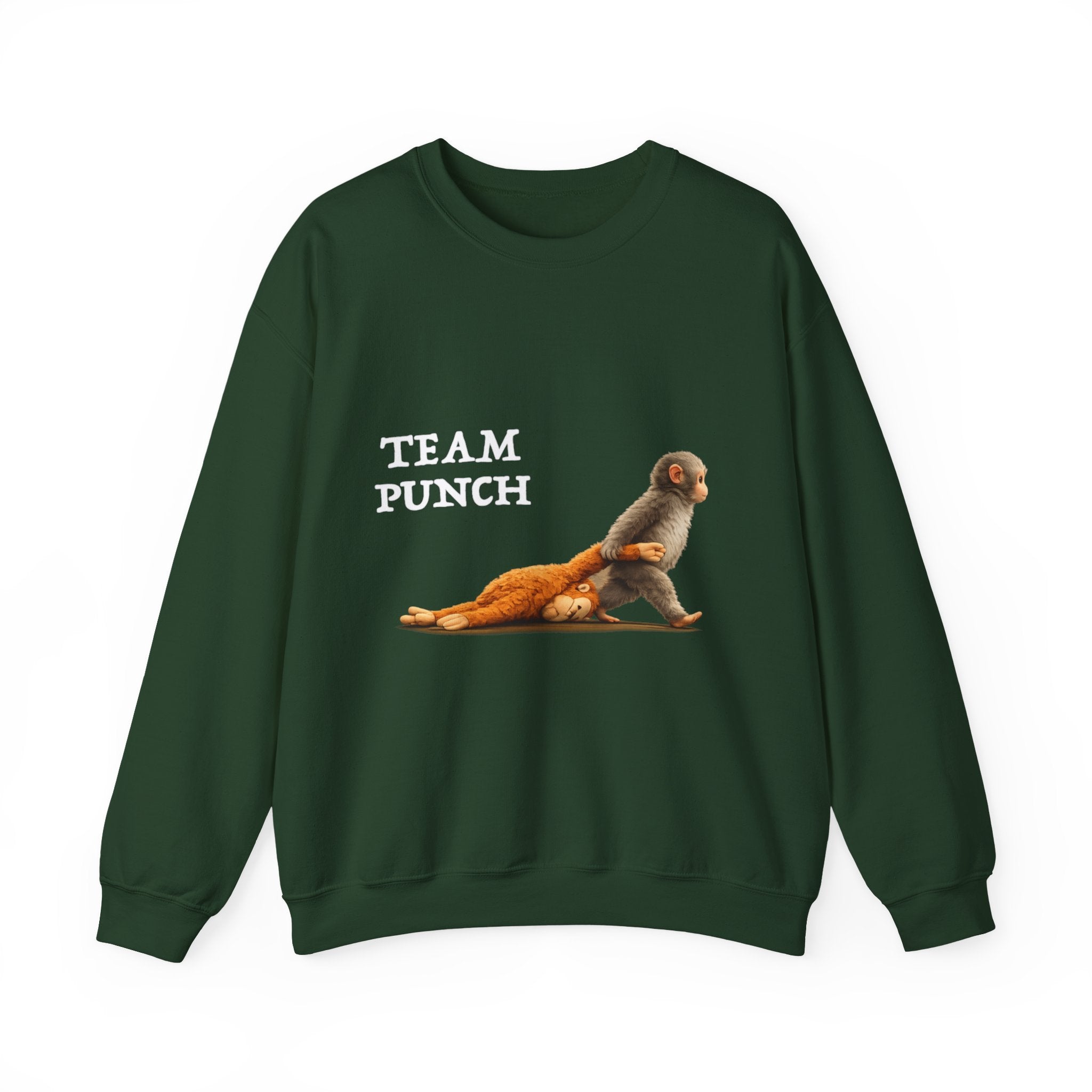 Crewneck Sweatshirt - "Team Punch" Monkey Graphic
