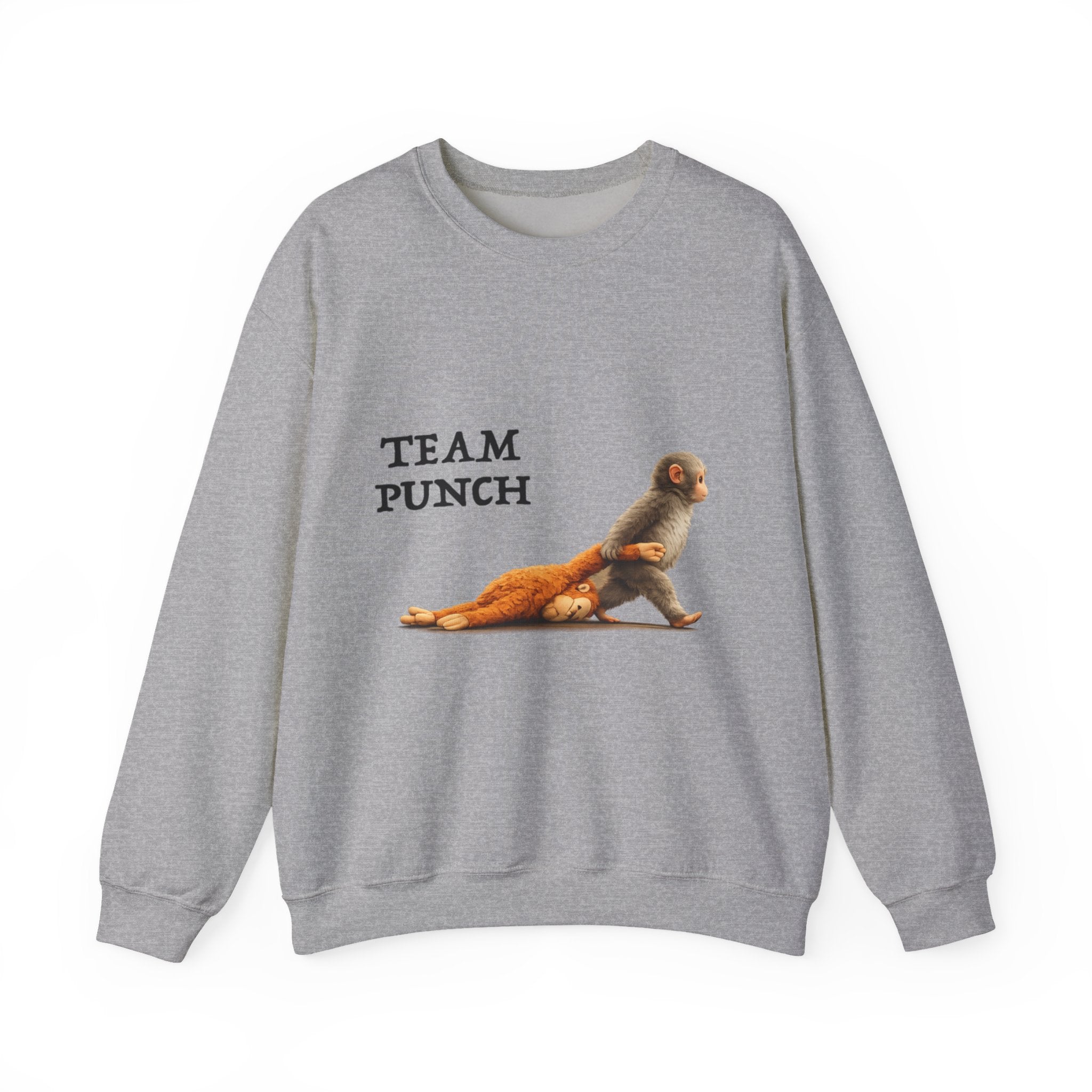 Crewneck Sweatshirt - "Team Punch" Monkey Graphic