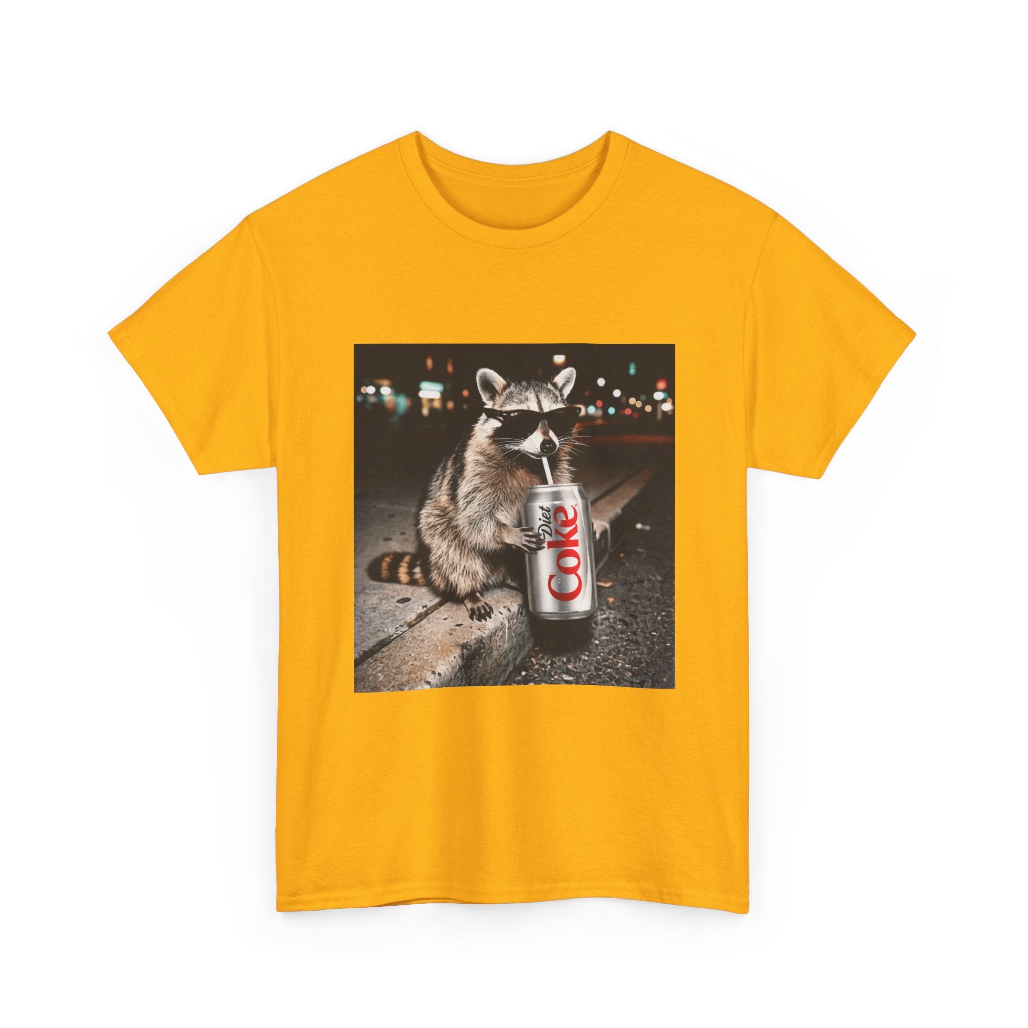 Raccoon with Diet Coke T-Shirt — Funny Night Street Animal Graphic Tee