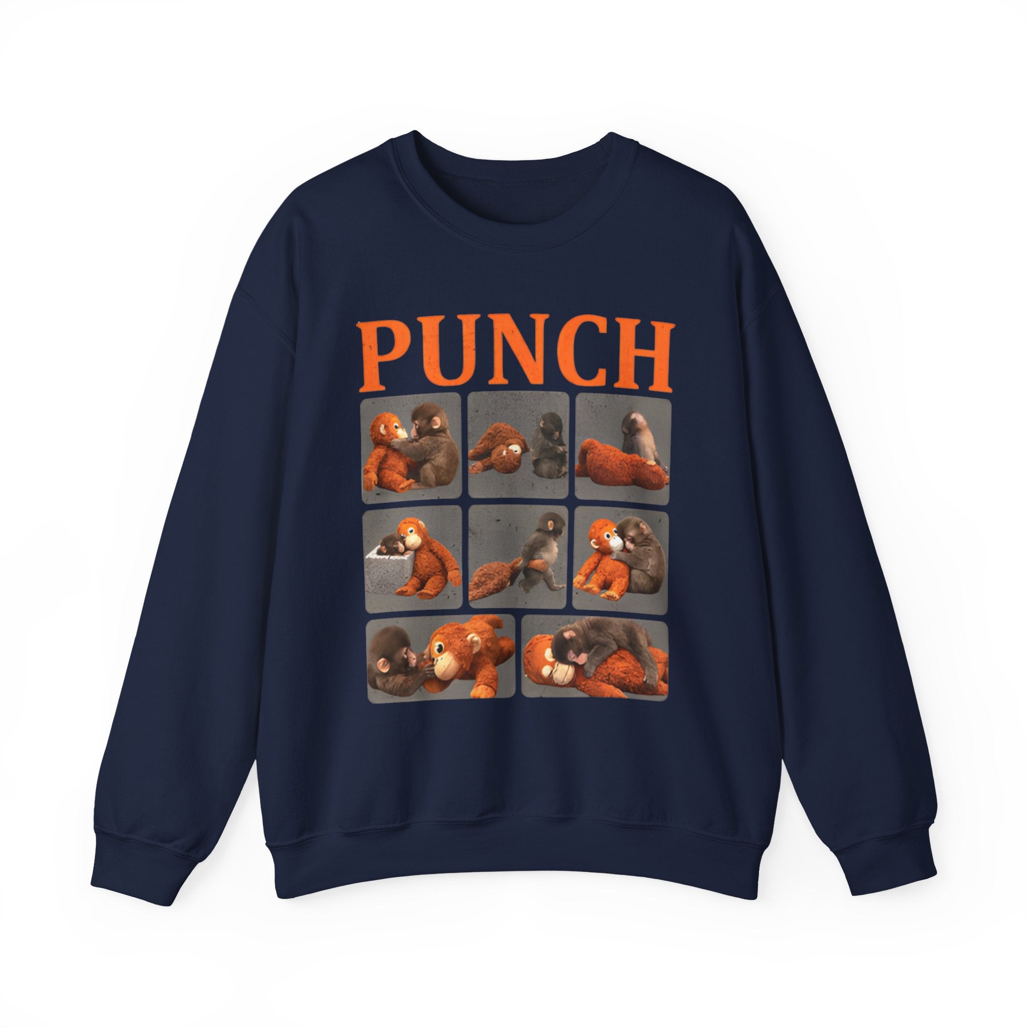 Sweatshirt — Retro 'PUNCH' Boxing Bear Photo-Grid Crewneck
