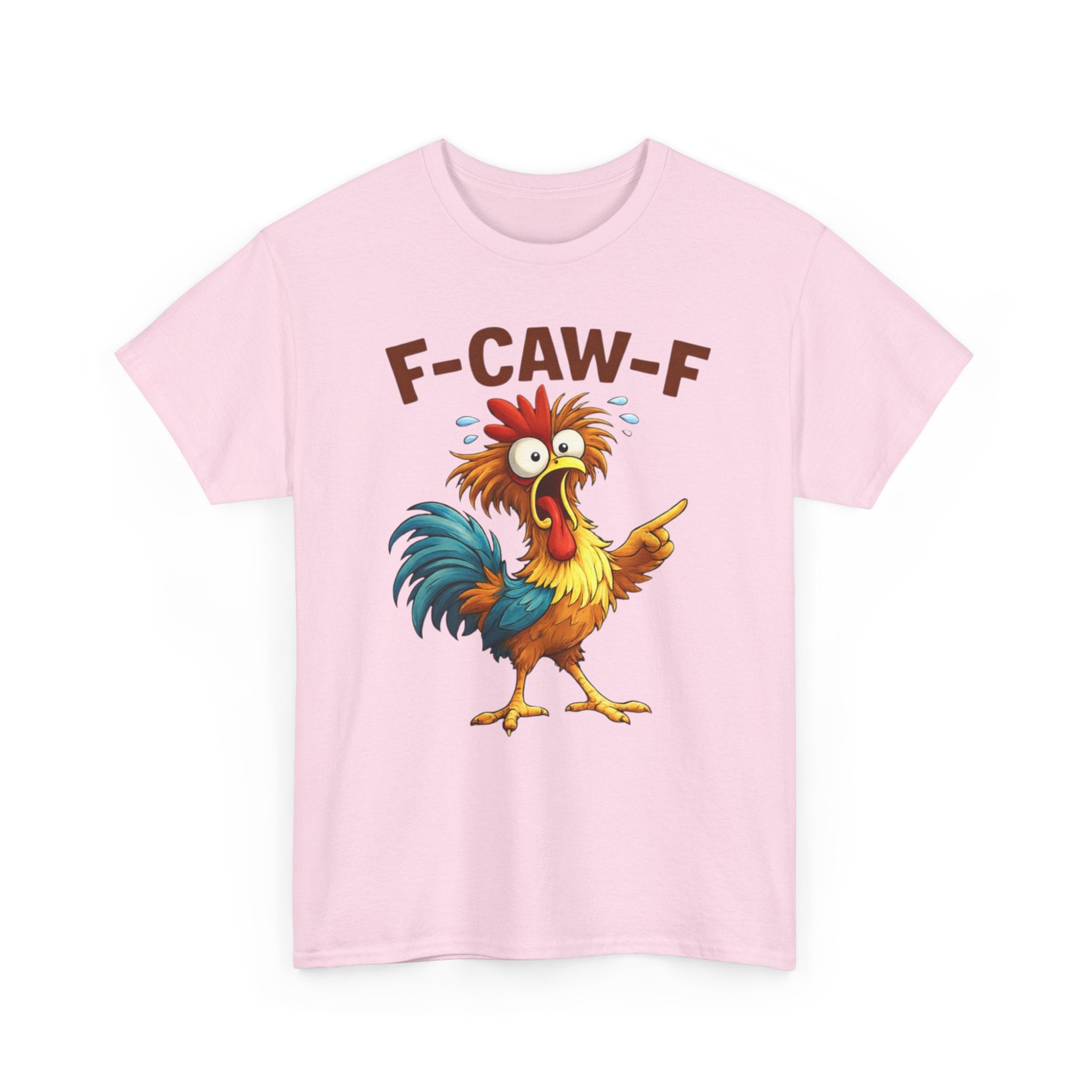 Rooster Graphic Tee — Funny 'F-CAW-F' Chicken Cartoon T-Shirt