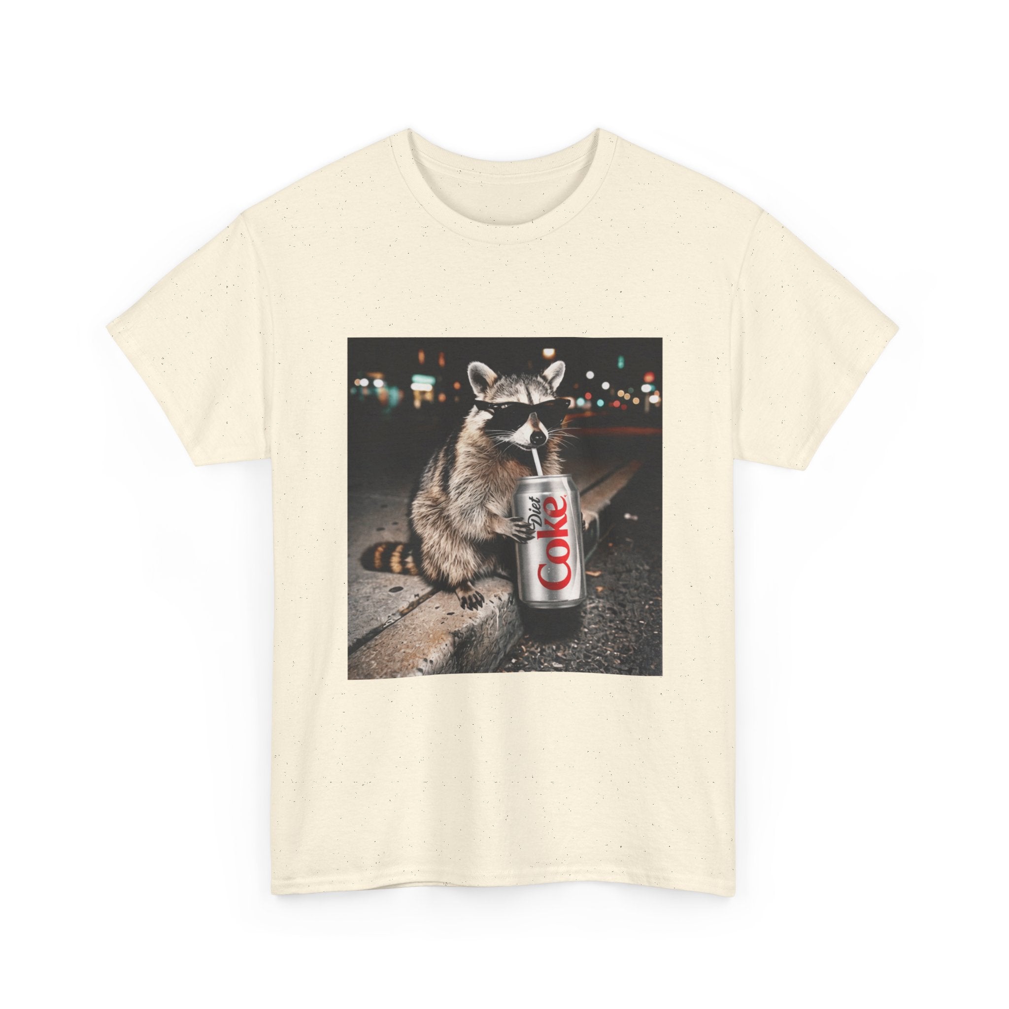 Raccoon with Diet Coke T-Shirt — Funny Night Street Animal Graphic Tee