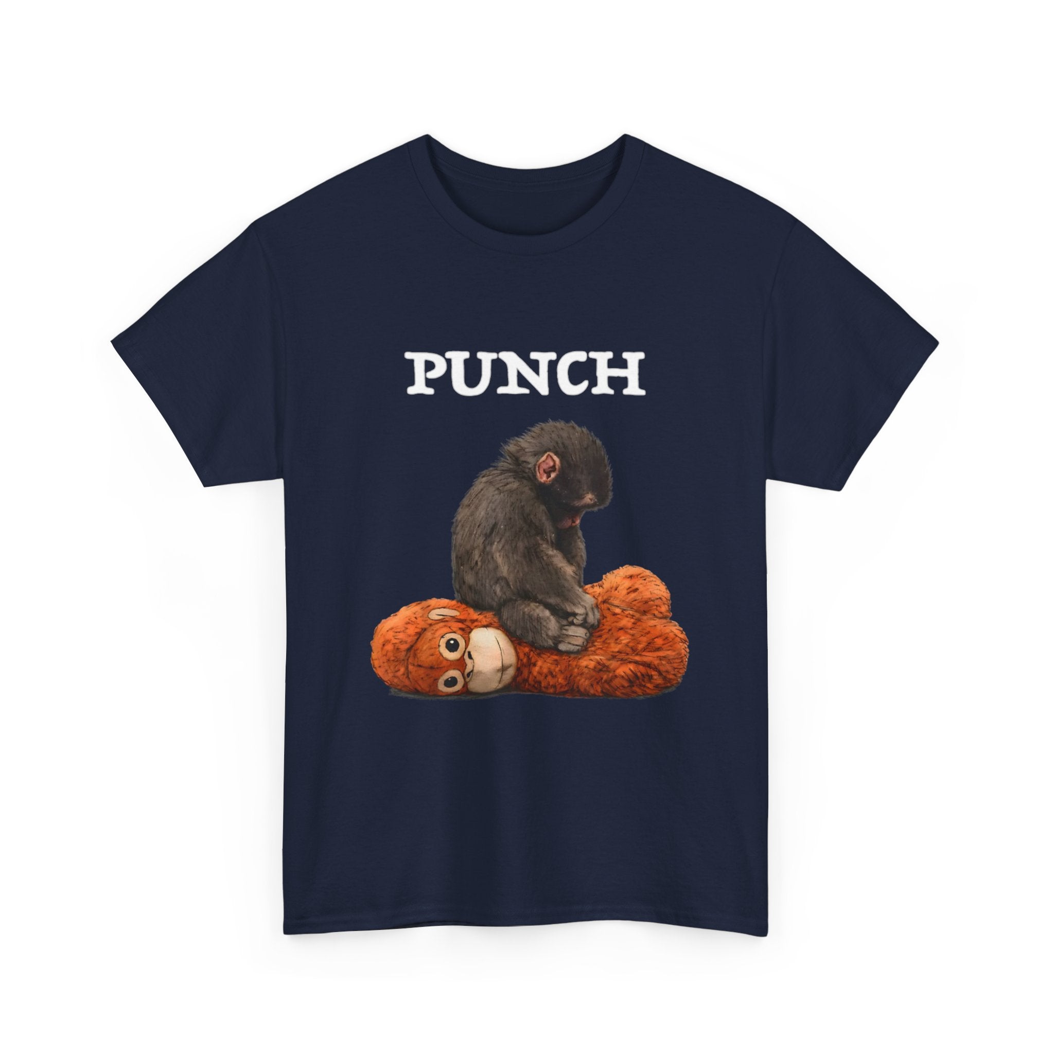 Punch T-Shirt — Monkey Sitting on Plush Toy Graphic Tee