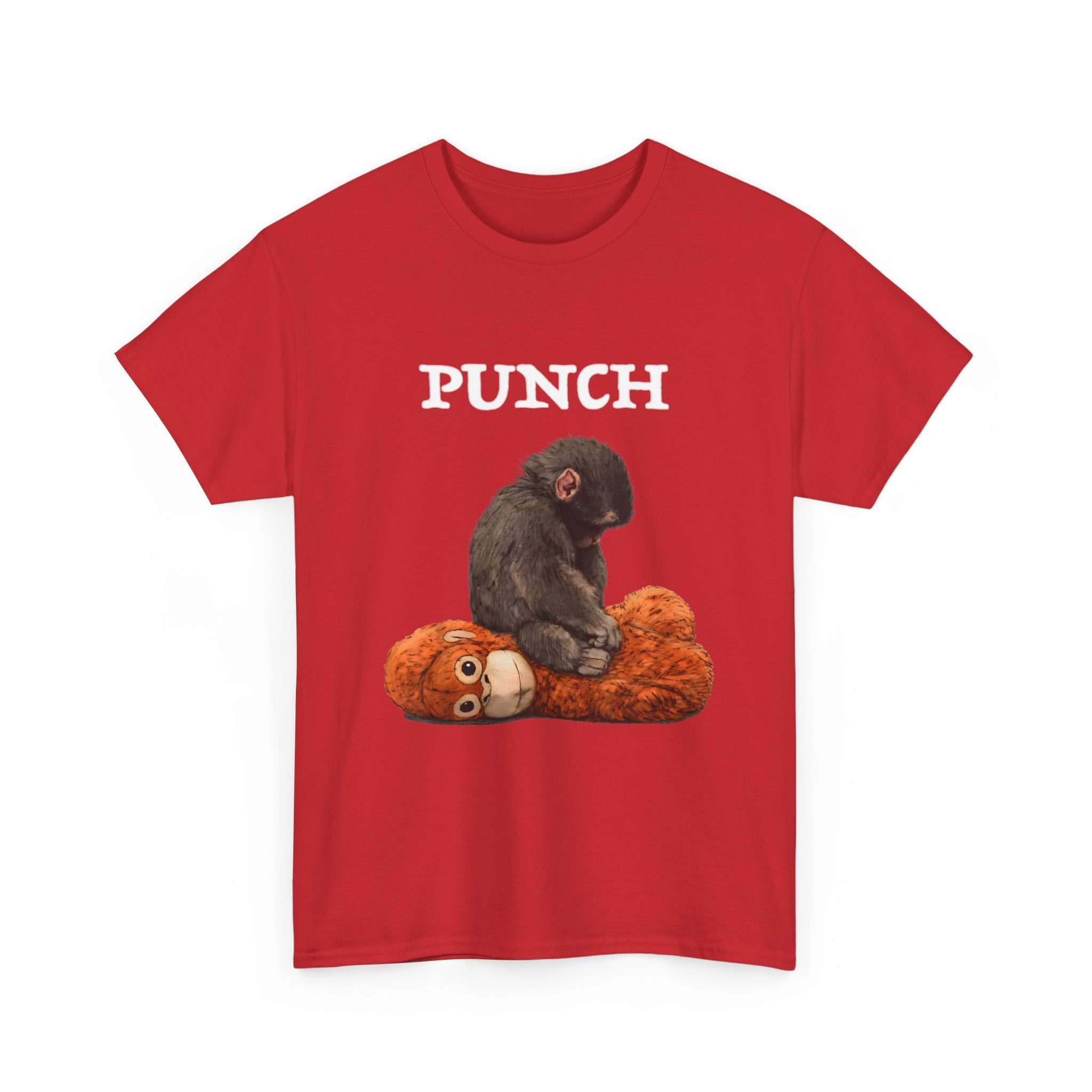 Punch T-Shirt — Monkey Sitting on Plush Toy Graphic Tee