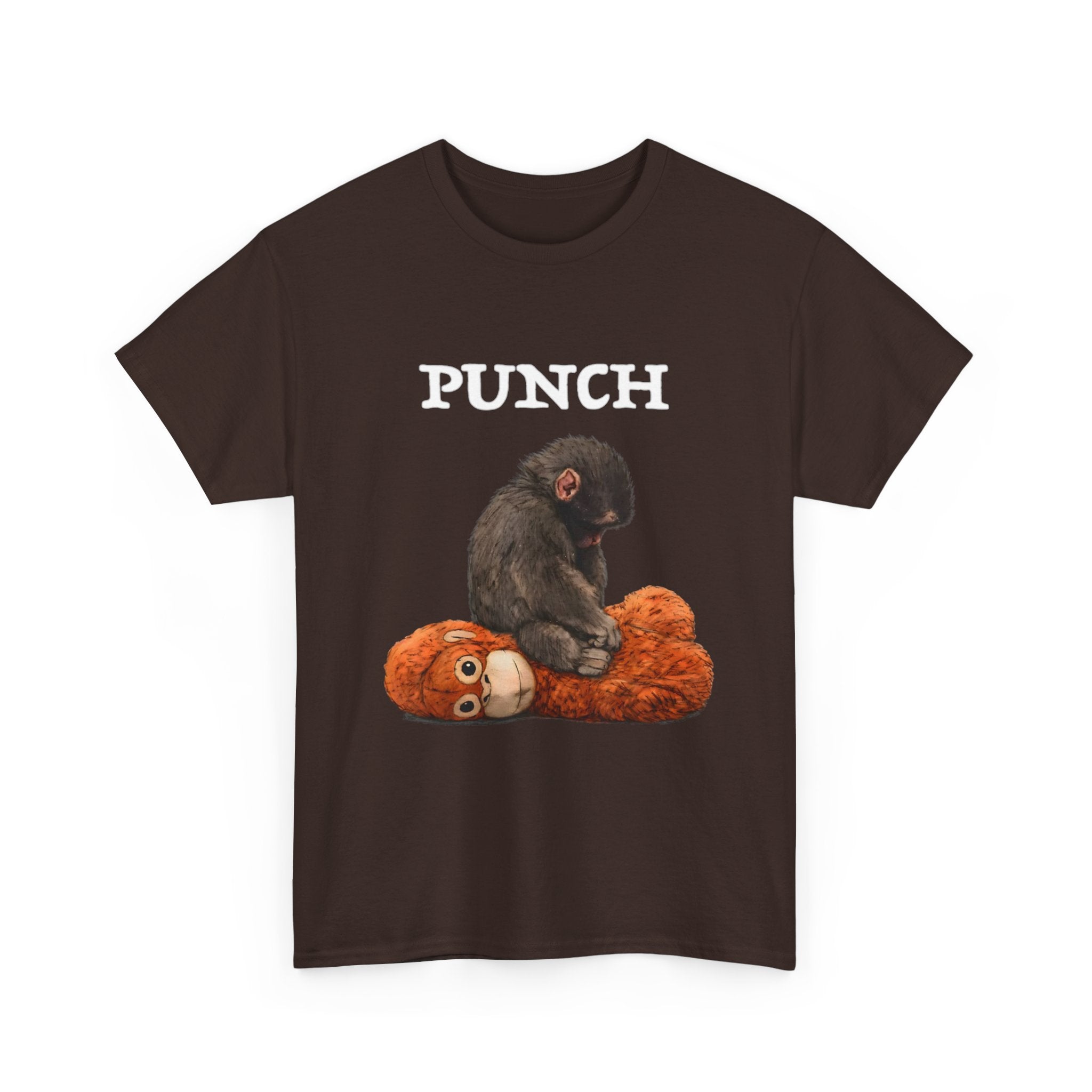 Punch T-Shirt — Monkey Sitting on Plush Toy Graphic Tee