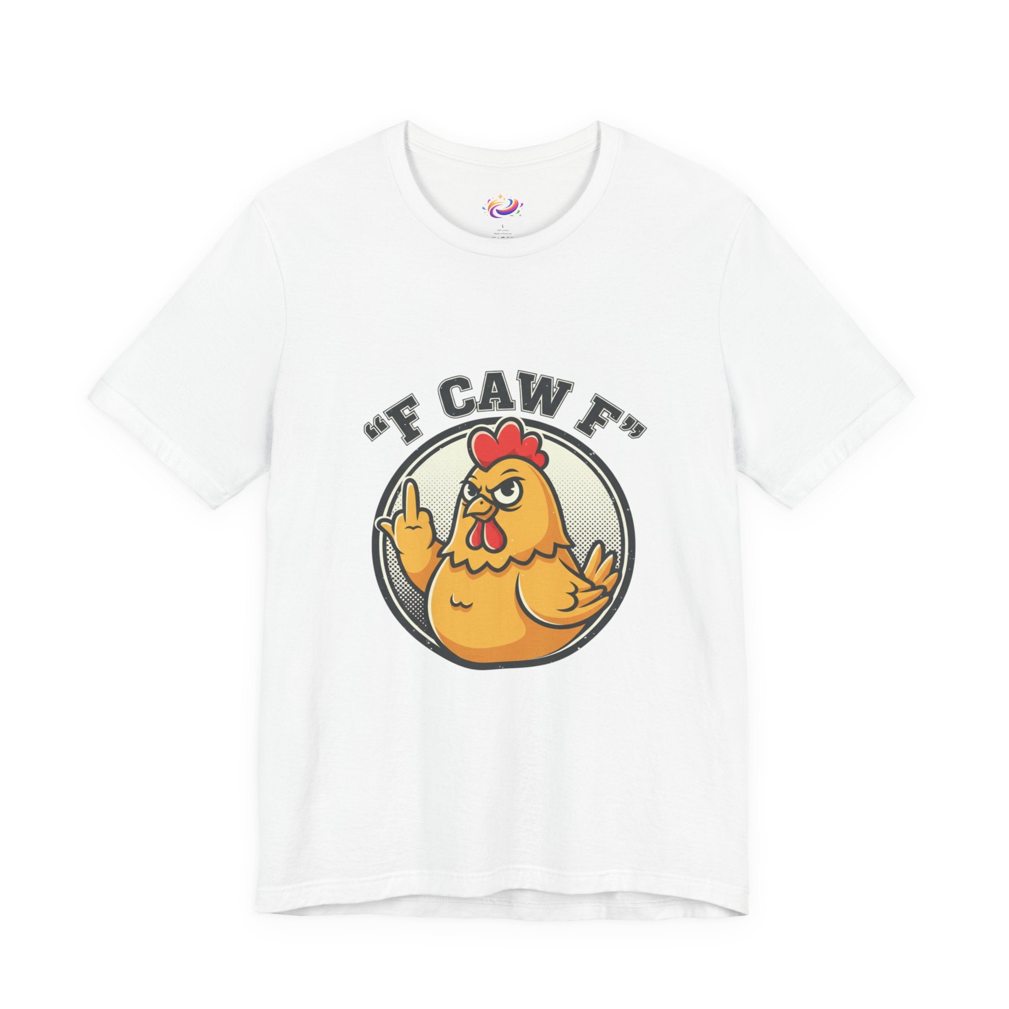 Funny Chicken Graphic Tee – “F CAW F” Novelty Farmyard T-Shirt