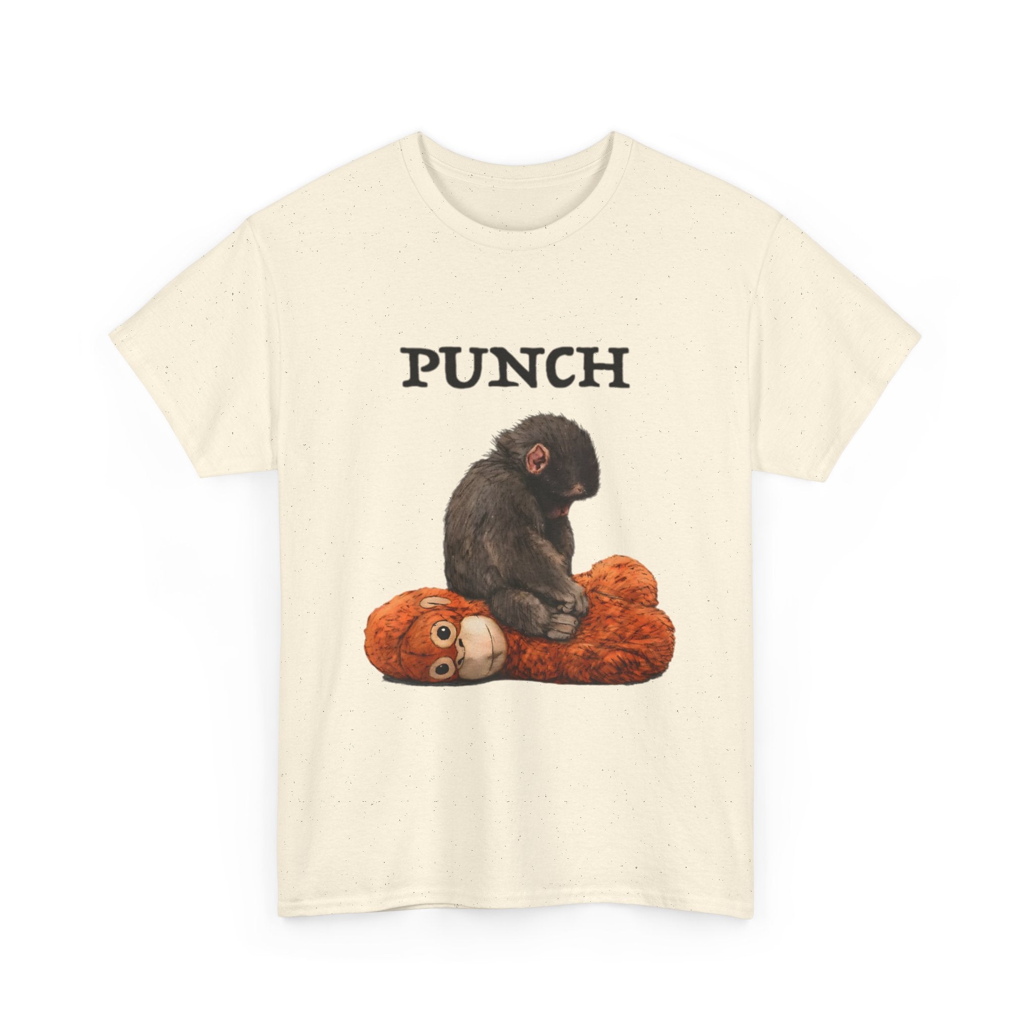 Punch T-Shirt — Monkey Sitting on Plush Toy Graphic Tee