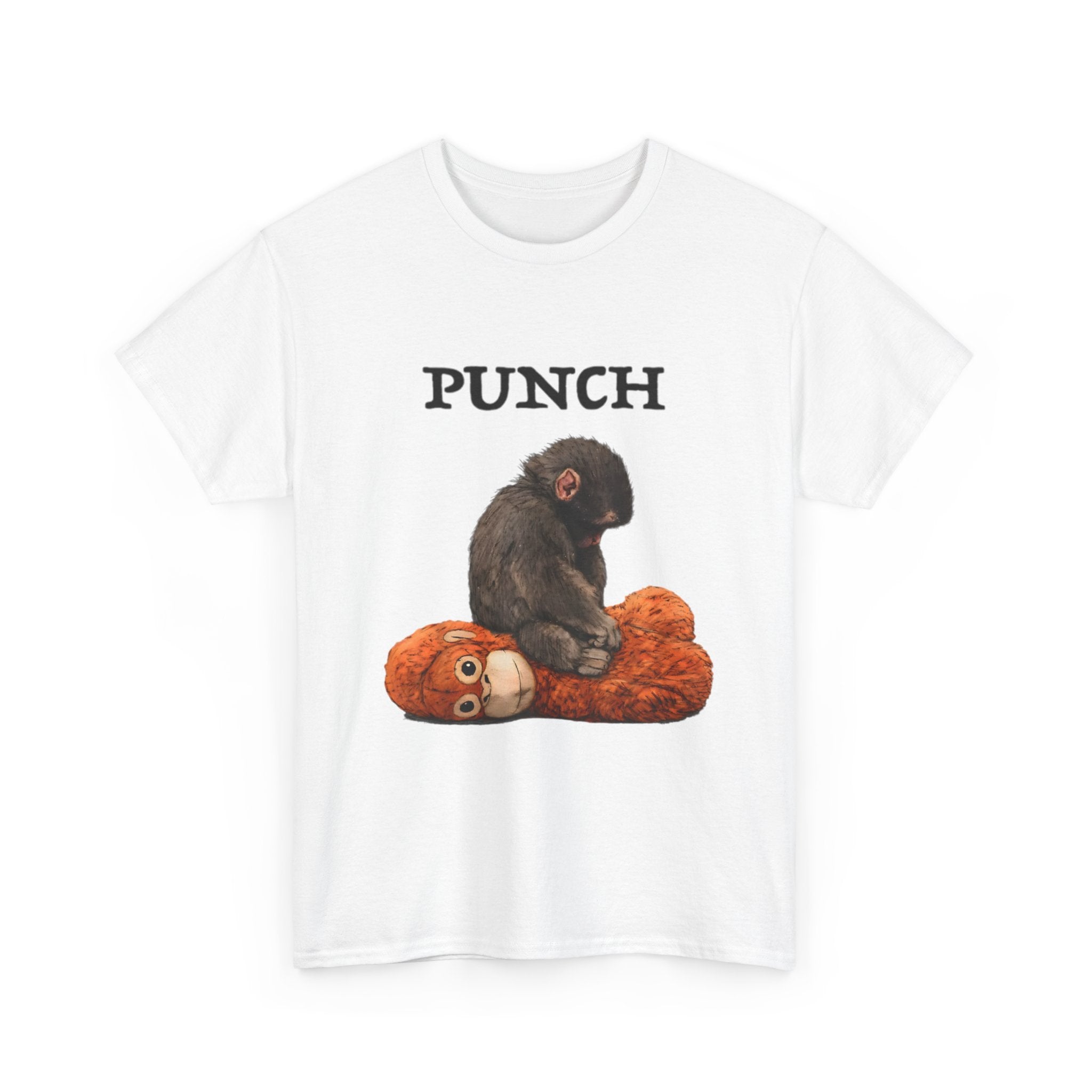 Punch T-Shirt — Monkey Sitting on Plush Toy Graphic Tee