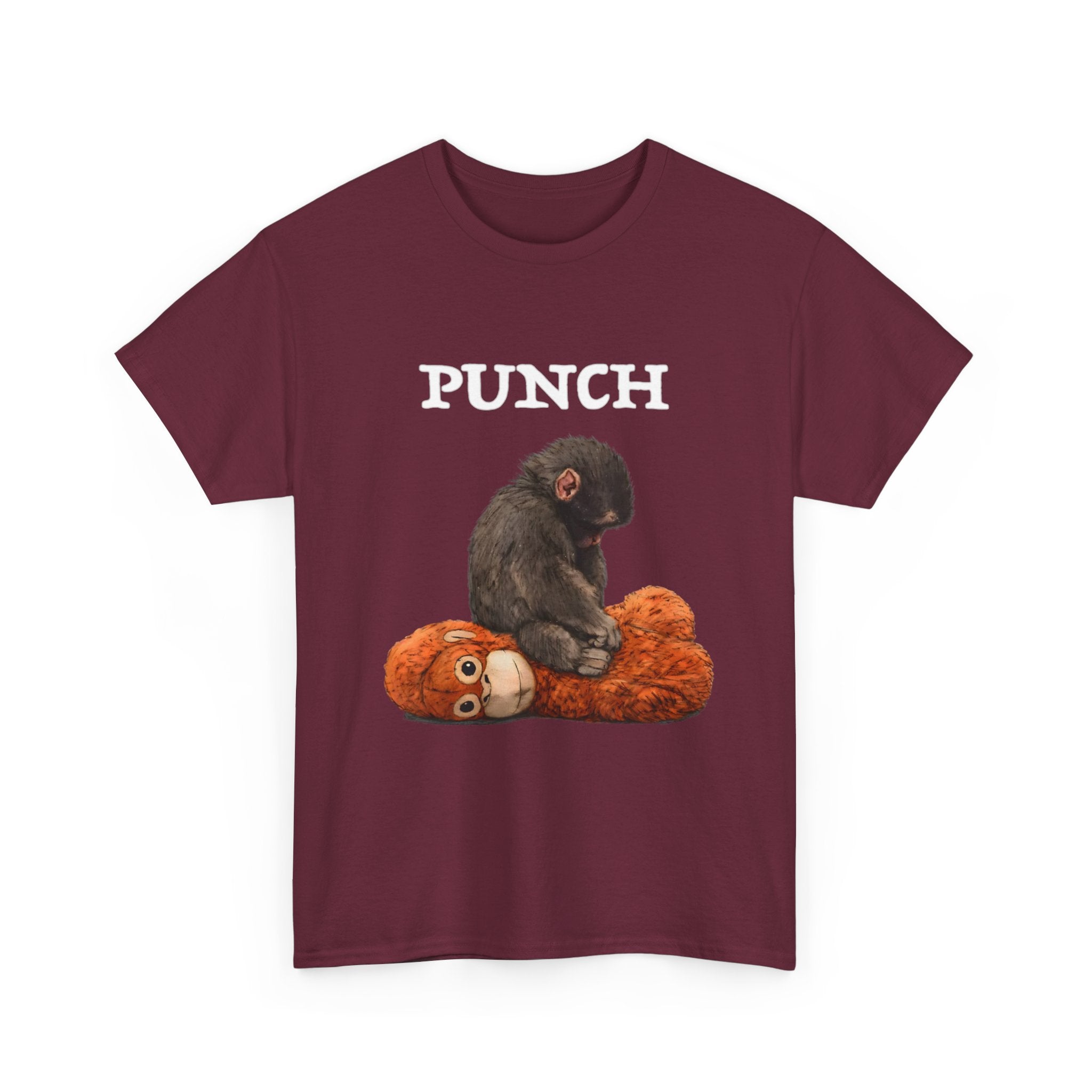 Punch T-Shirt — Monkey Sitting on Plush Toy Graphic Tee