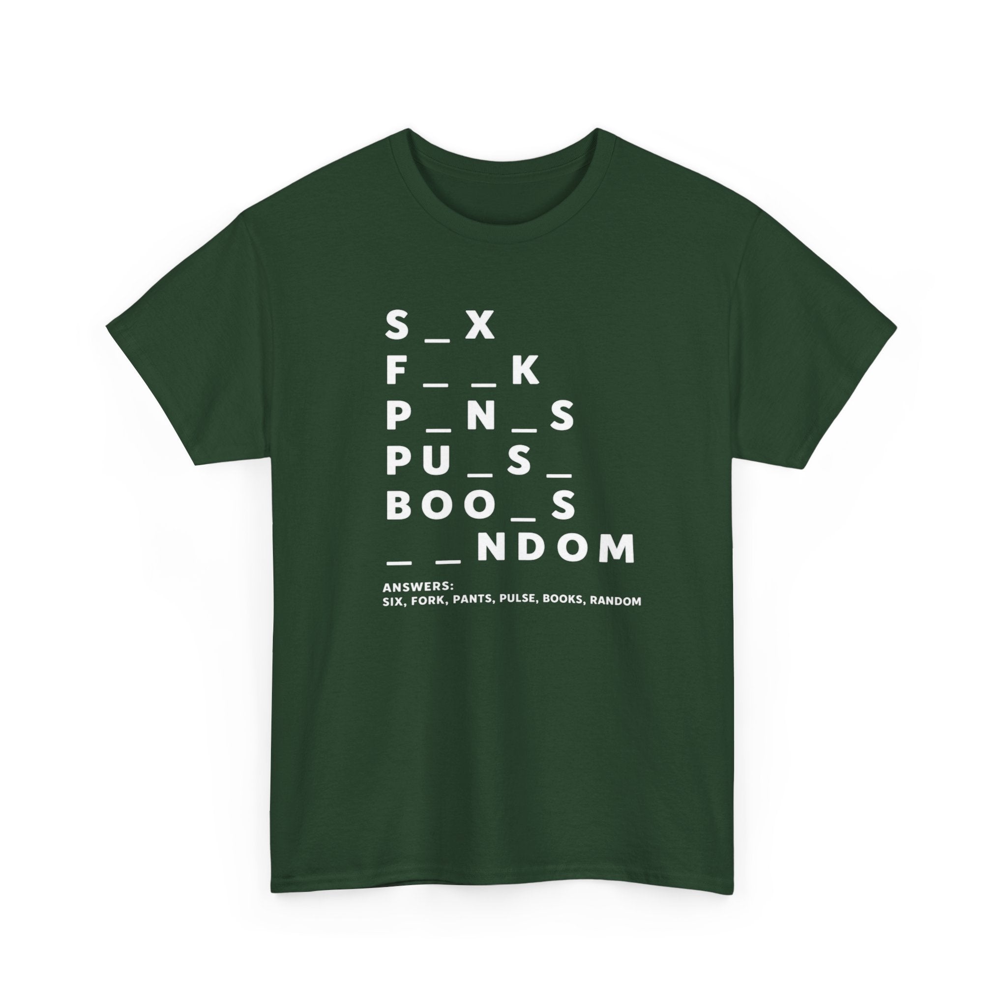 Eye Chart Graphic Tee — ‘Sex, F**k, Penis, Pussy, Boobs, Random’ Typography T-Shirt