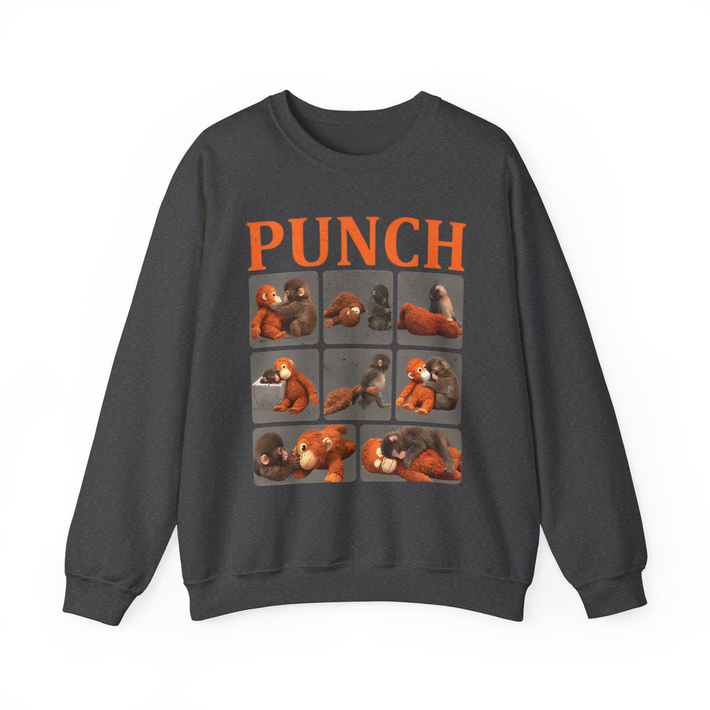 Sweatshirt — Retro 'PUNCH' Boxing Bear Photo-Grid Crewneck