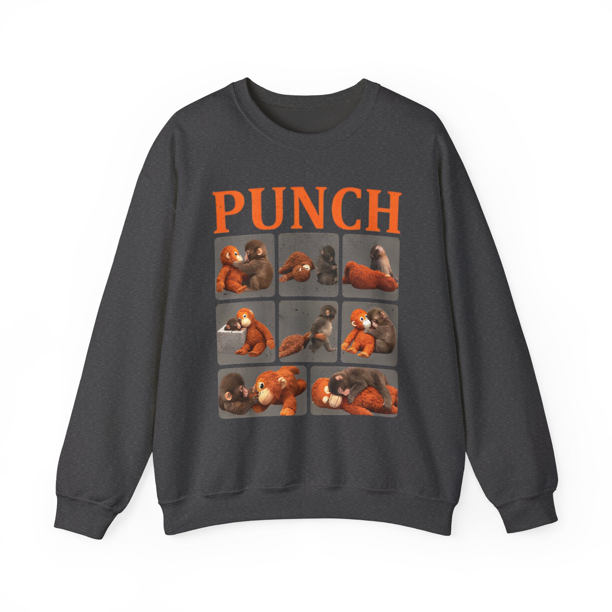 Sweatshirt — Retro 'PUNCH' Boxing Bear Photo-Grid Crewneck