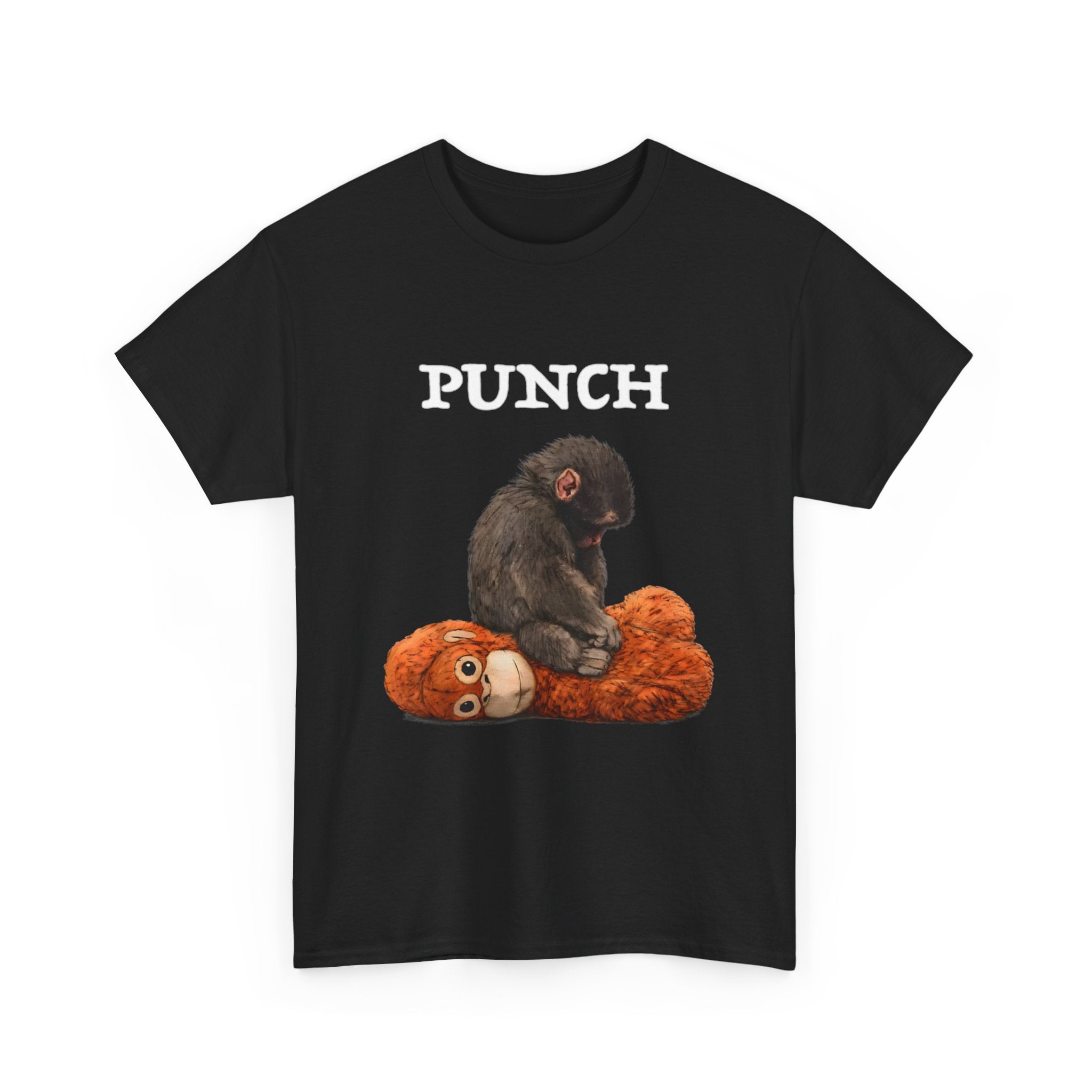 Punch T-Shirt — Monkey Sitting on Plush Toy Graphic Tee