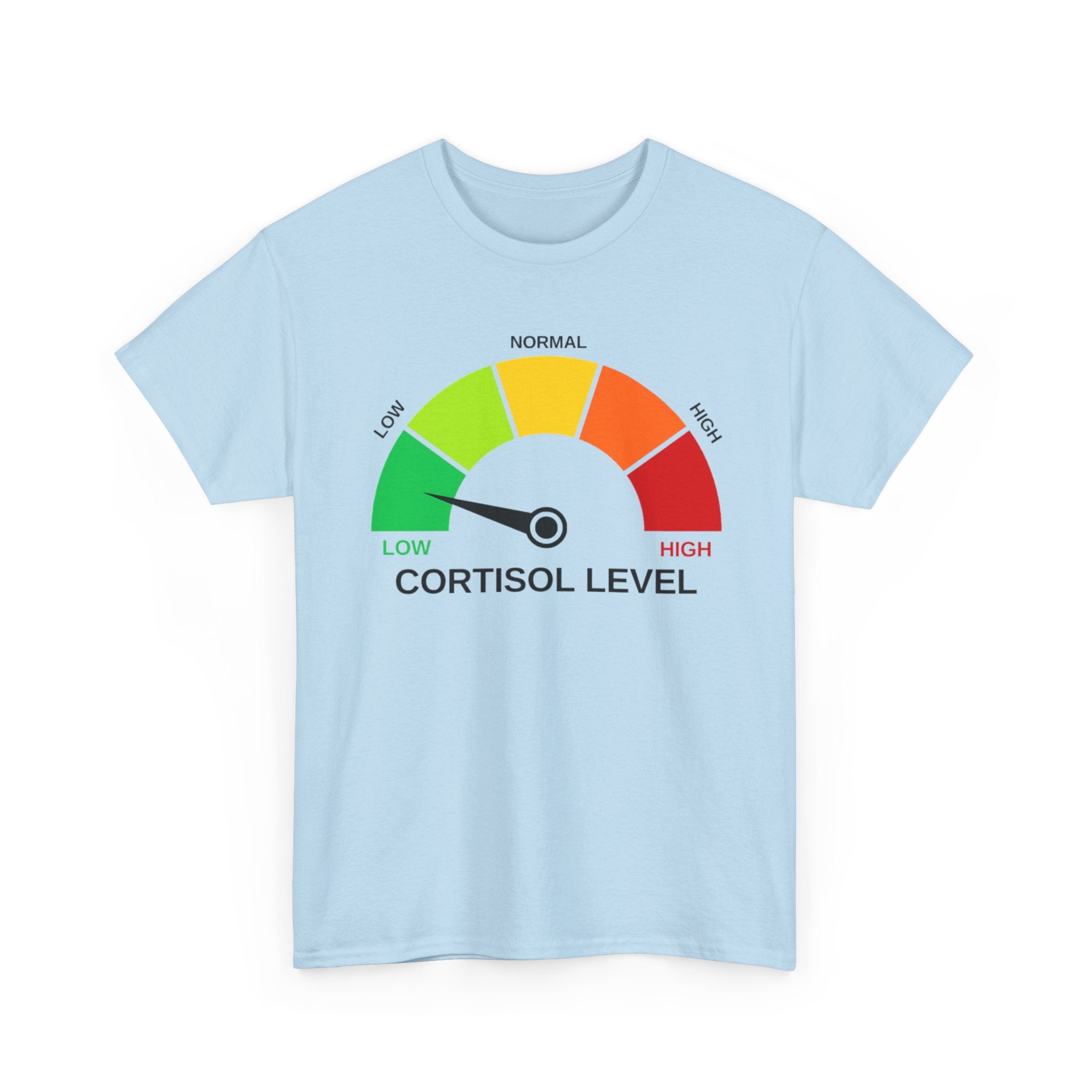 Cortisol Level Gauge T‑Shirt — Stress Meter Graphic Tee