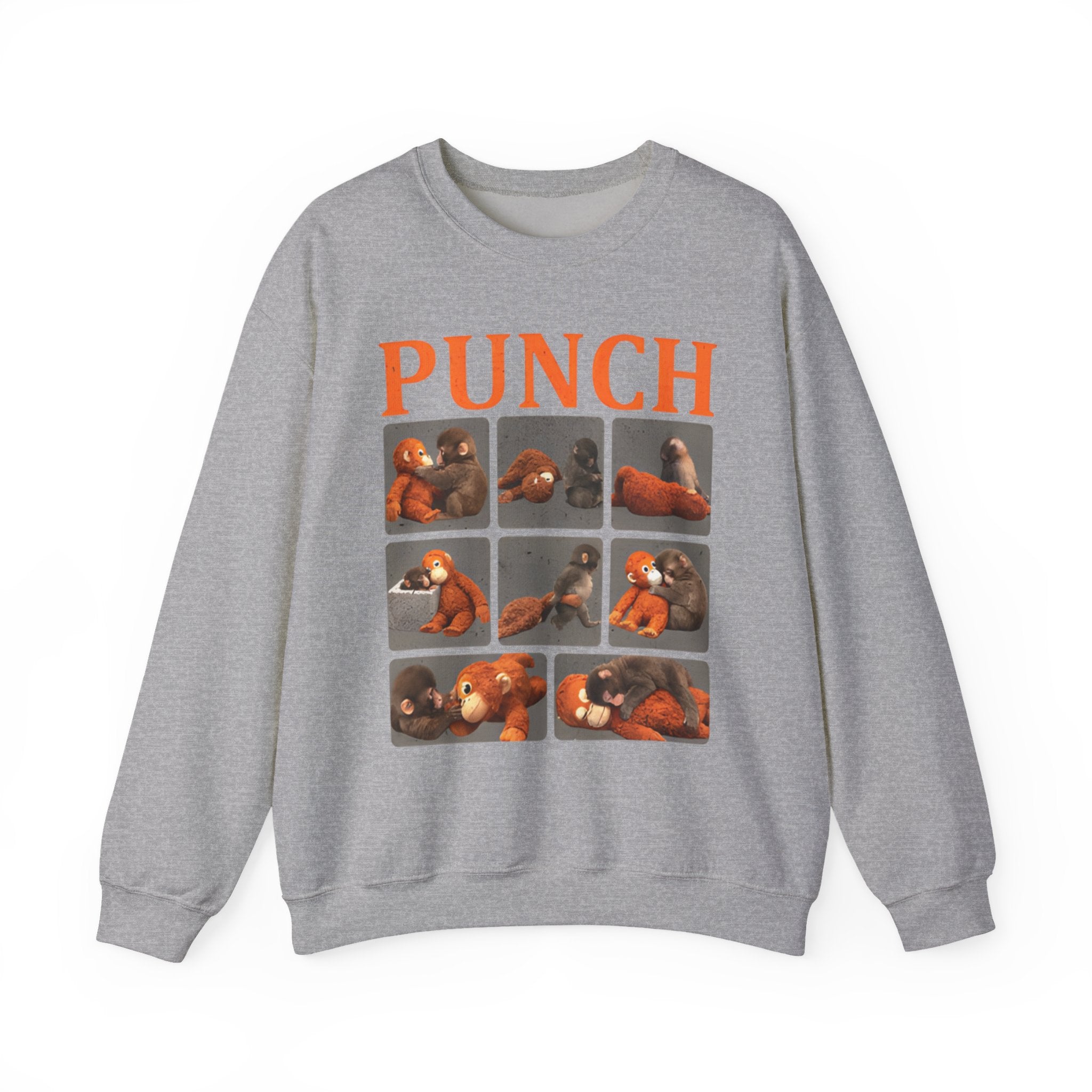 Sweatshirt — Retro 'PUNCH' Boxing Bear Photo-Grid Crewneck