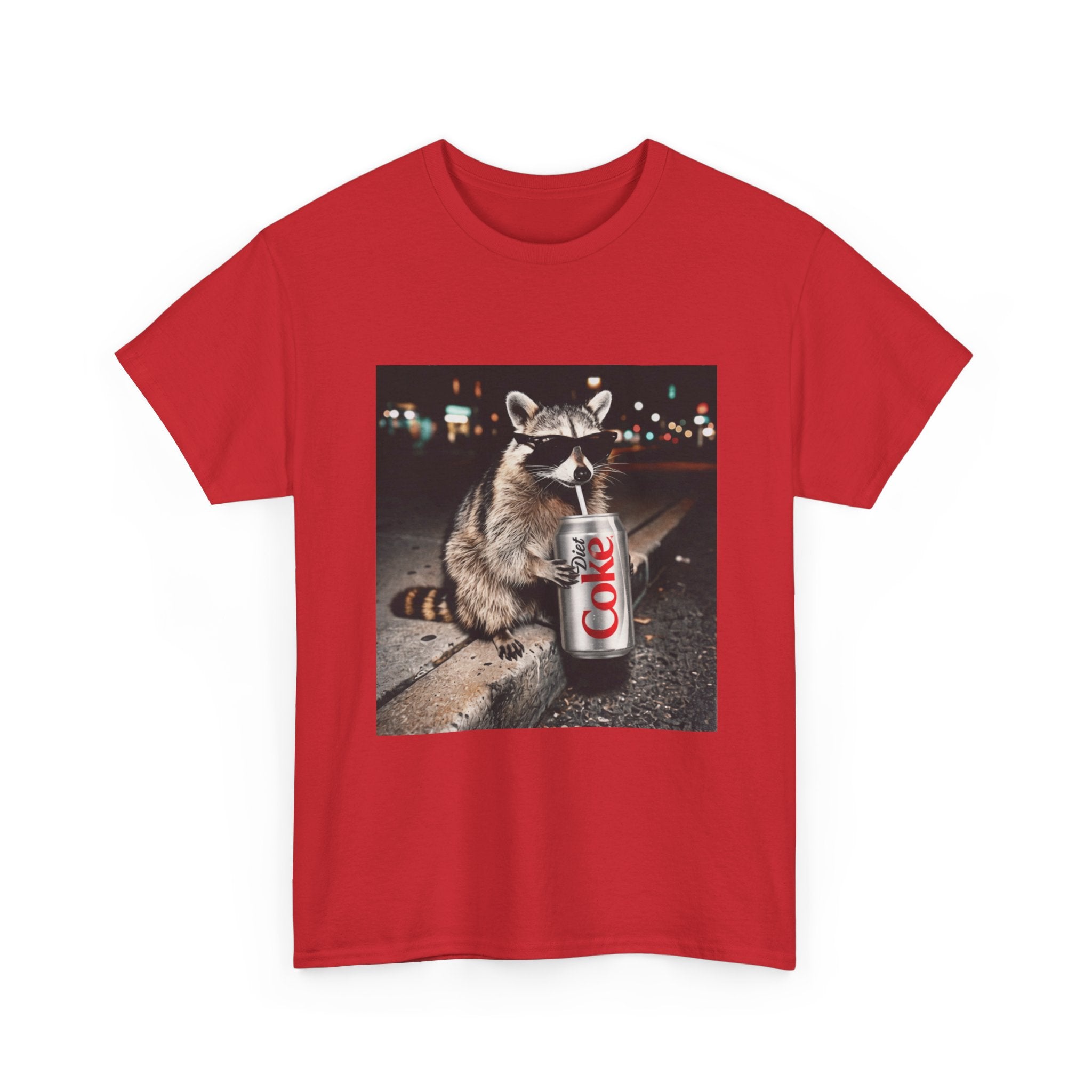 Raccoon with Diet Coke T-Shirt — Funny Night Street Animal Graphic Tee