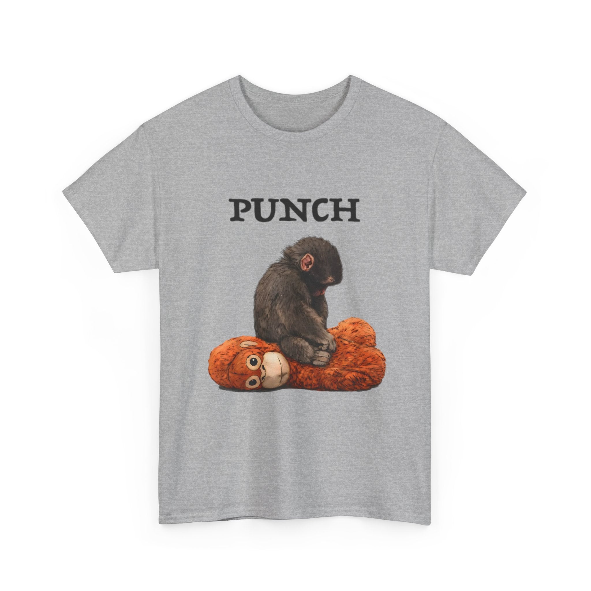 Punch T-Shirt — Monkey Sitting on Plush Toy Graphic Tee