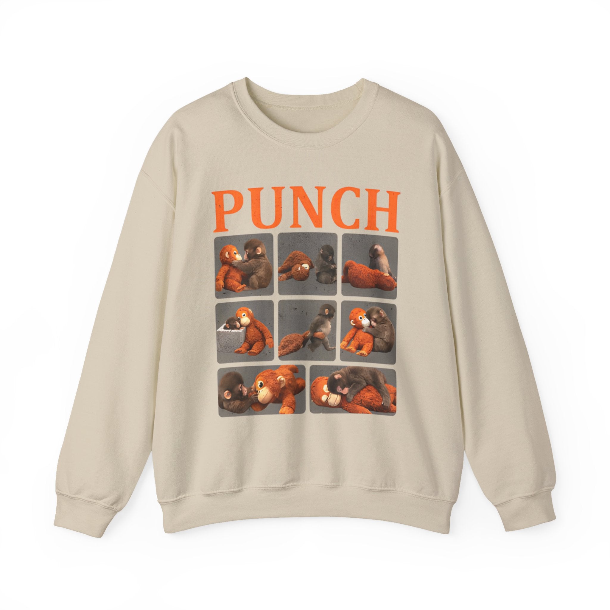 Sweatshirt — Retro 'PUNCH' Boxing Bear Photo-Grid Crewneck