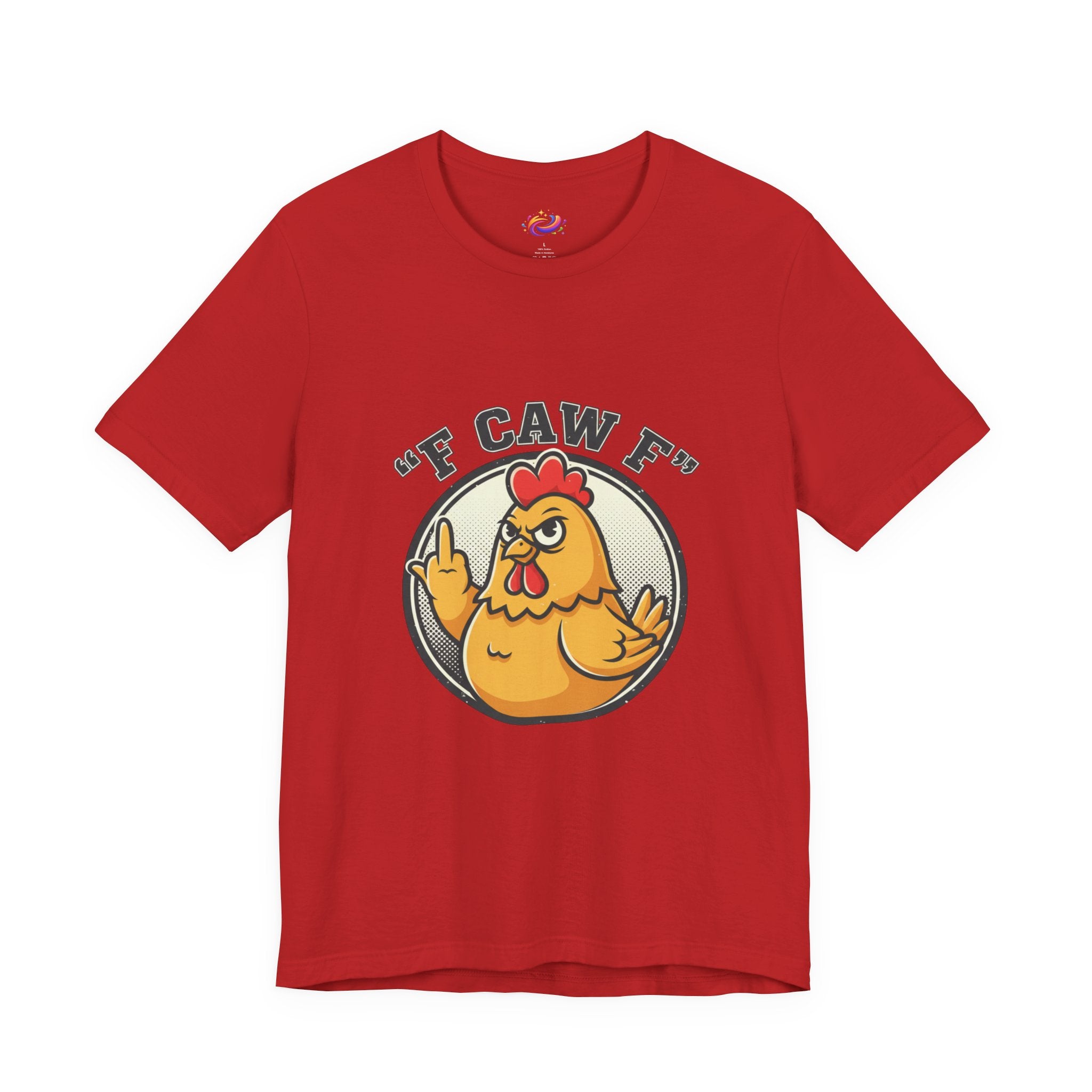 Funny Chicken Graphic Tee – “F CAW F” Novelty Farmyard T-Shirt