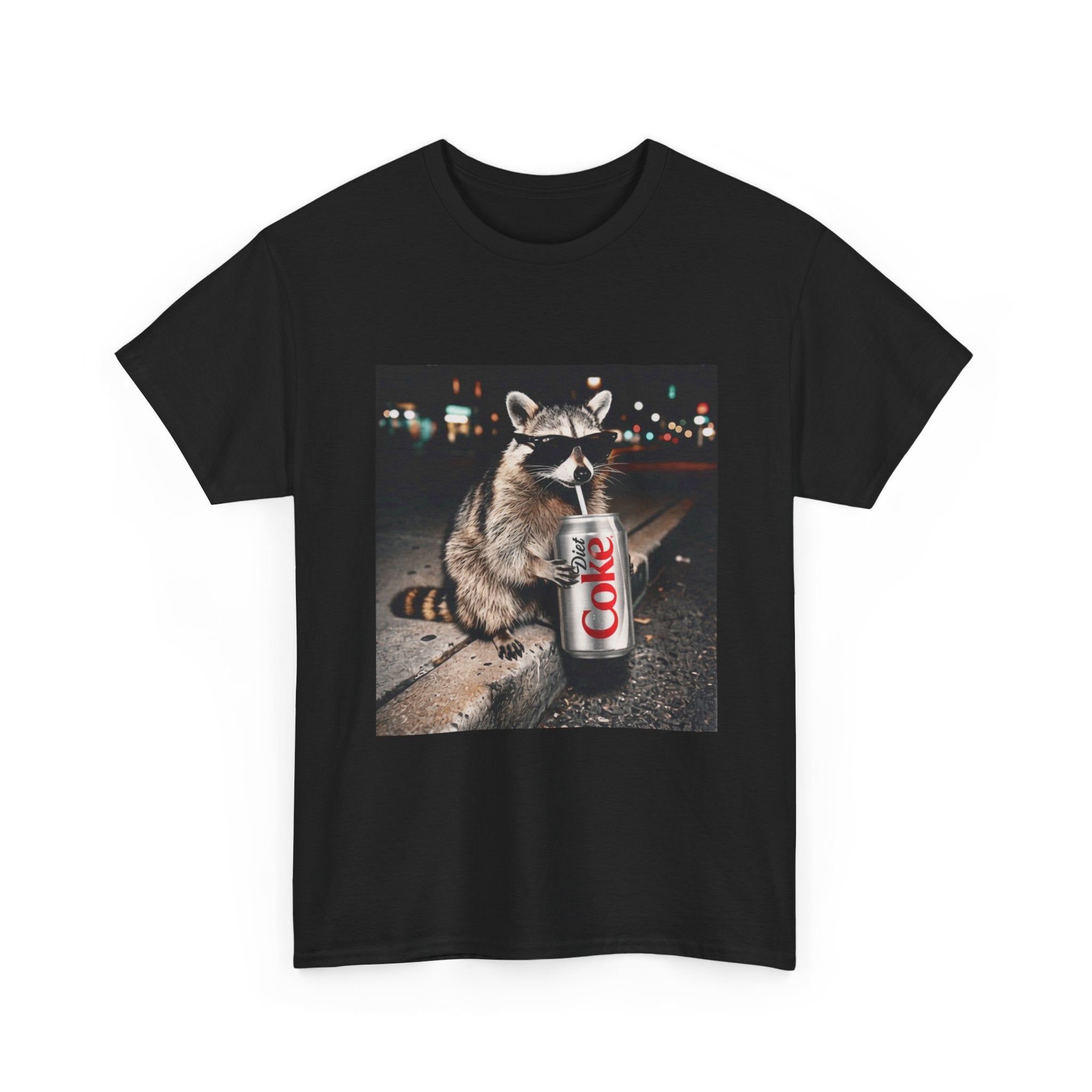Raccoon with Diet Coke T-Shirt — Funny Night Street Animal Graphic Tee